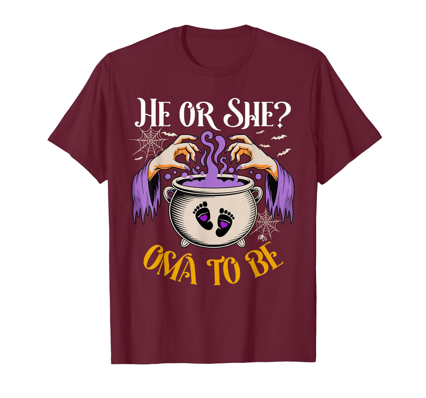 He Or She Oma to Be Baby Reveal Halloween Costume T-Shirt
