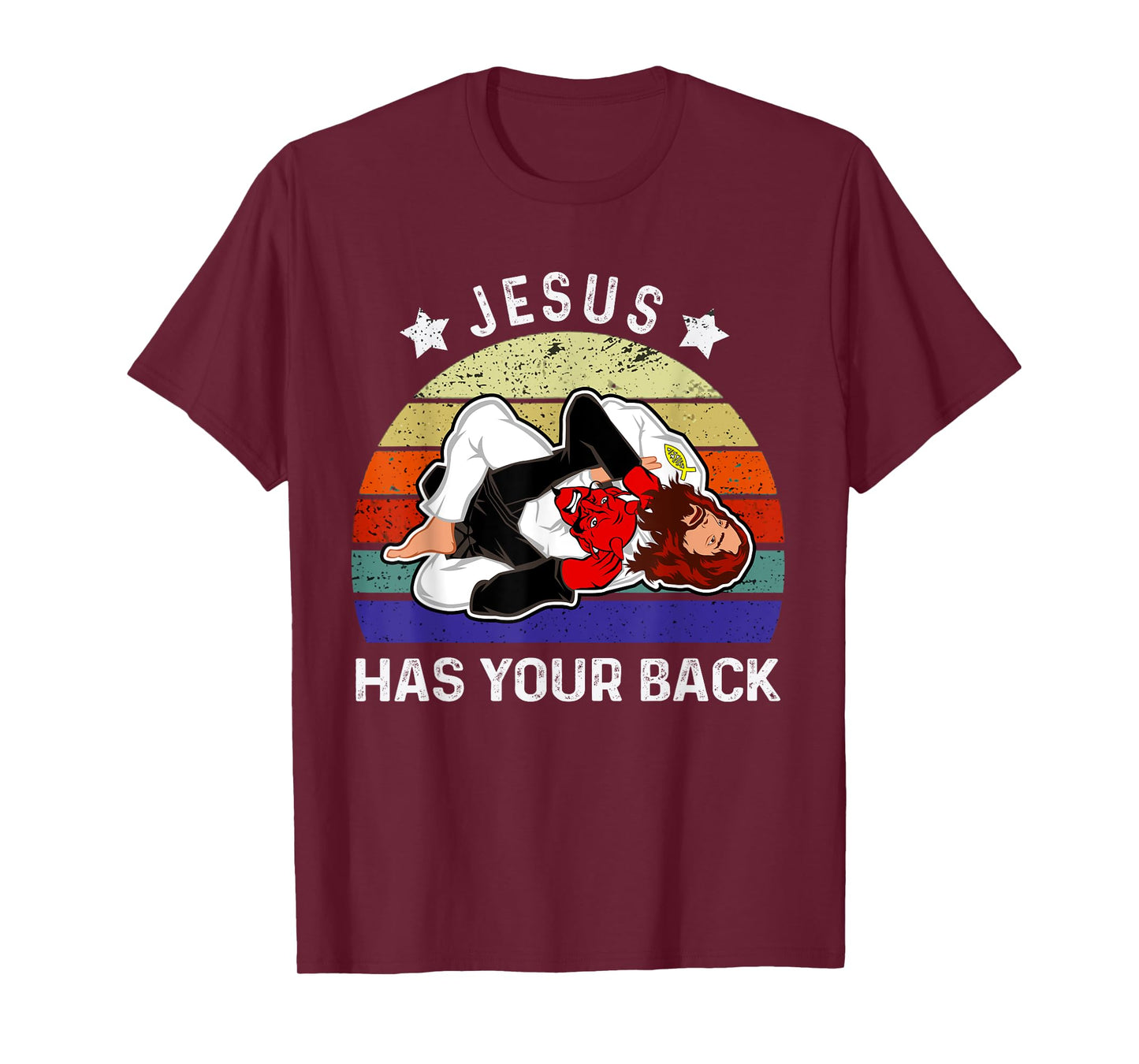 Brazilian Jiu Jitsu Jesus Jesus Has Your Back T-Shirt