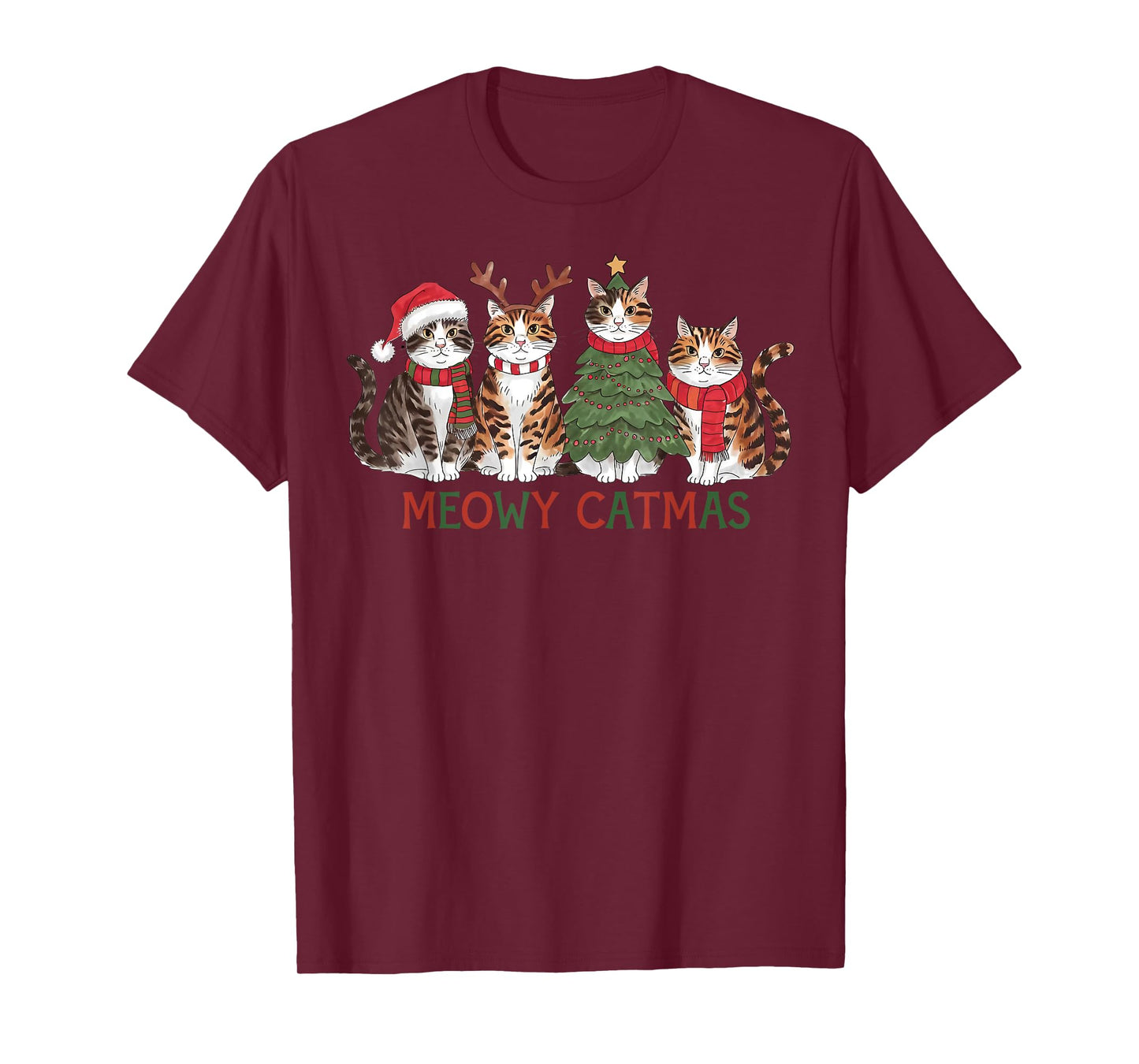 Meowy Catmas Cat Lover Merry Christmas Pajamas Xmas Holiday T-Shirt