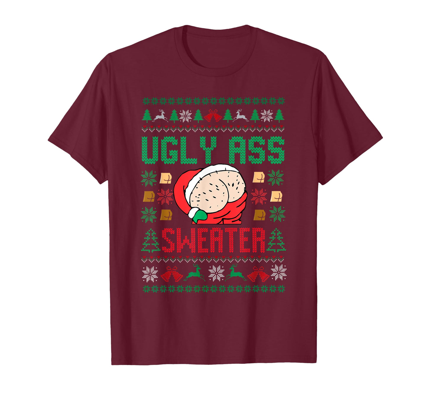 Ugly Ass Sweater Santa Merry Christmas Funny Pajamas Xmas T-Shirt