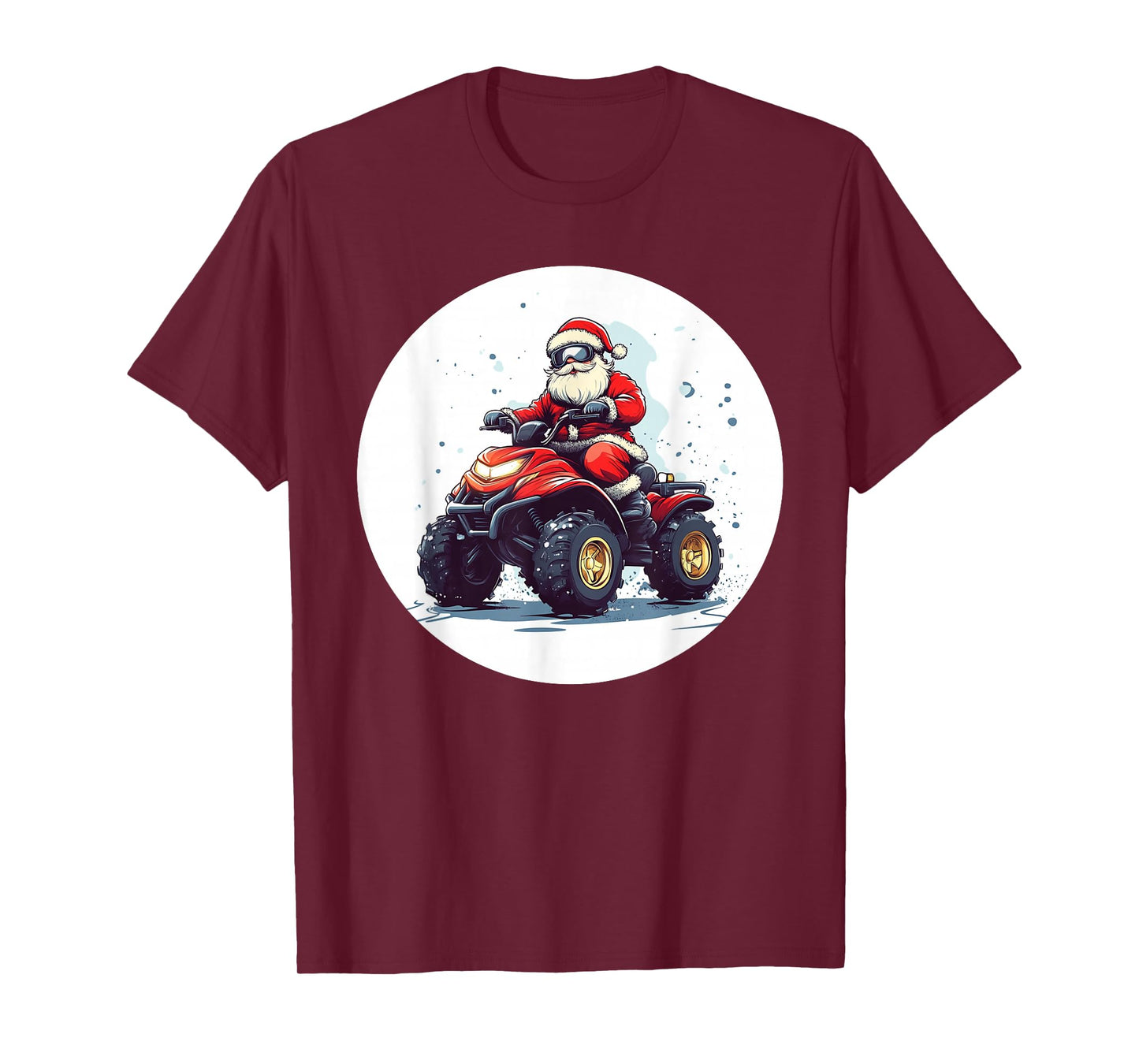 Santa Claus on a Quad Spreading Holiday Smiles T-Shirt