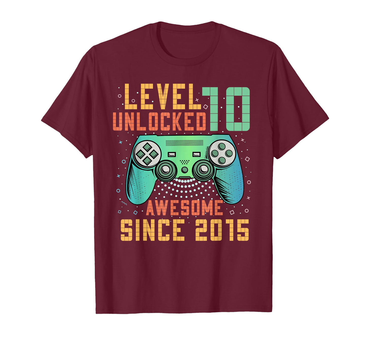 Level 10 Unlocked 10th Birthday 10 Year Old Boy Gifts Gaming T-Shirt