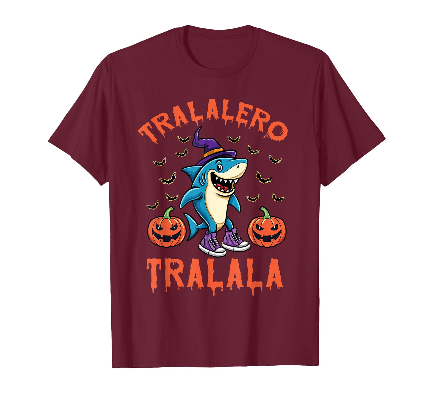 Halloween Shark Tralalero Tralala Italian Brainrot Meme Kids T-Shirt