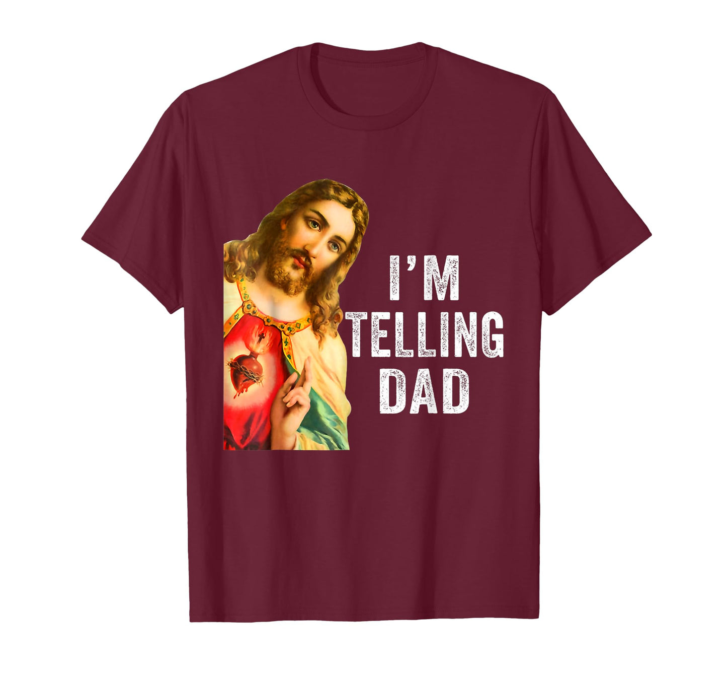 Retro Sunset Jesus I'm Telling Dad Costume For Men Women T-Shirt