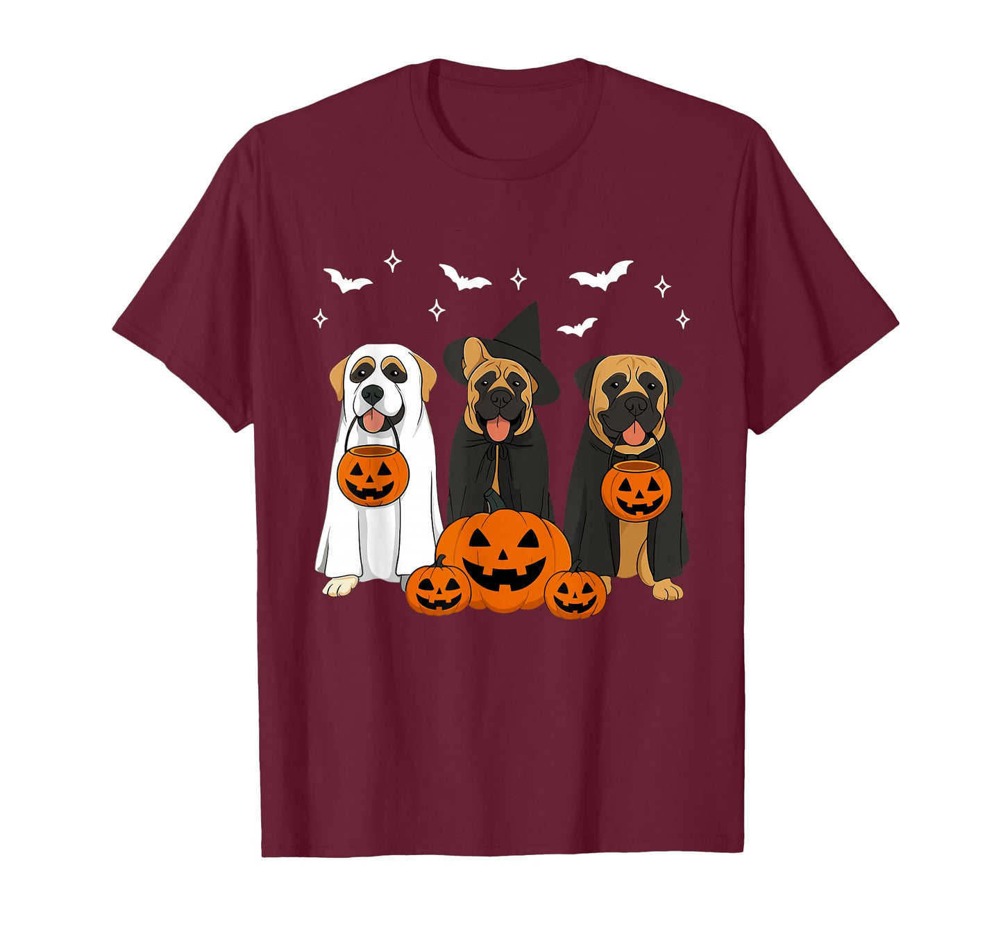 Witch Bullmastiff Dog Halloween Spooky Bullmastiff Dog Mom T-Shirt