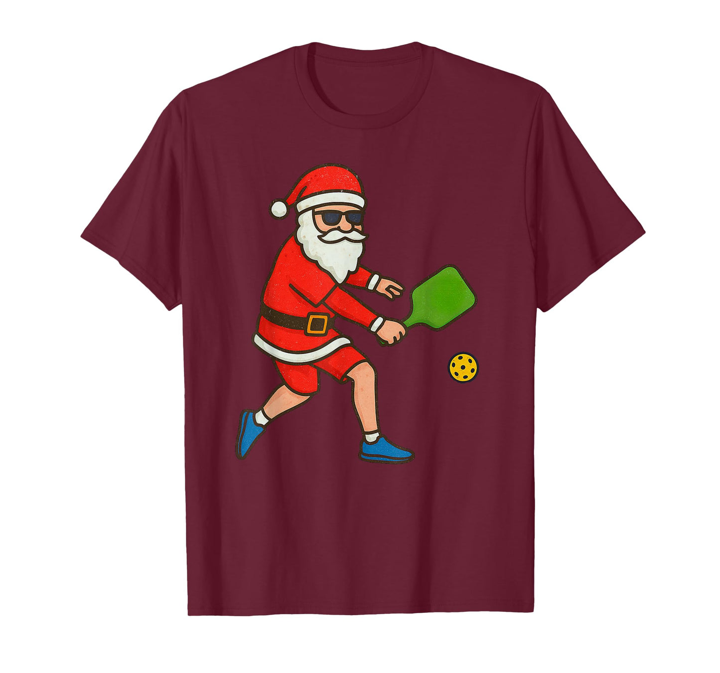 Santa Playing Pickleball Christmas Vintage Funny Xmas T-Shirt