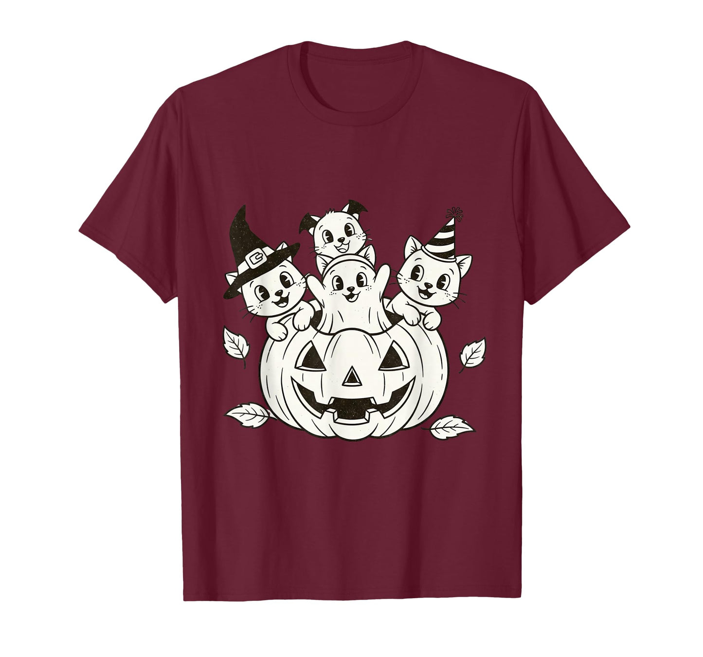 Cute Halloween Cats in Pumpkin Vintage Design T-Shirt