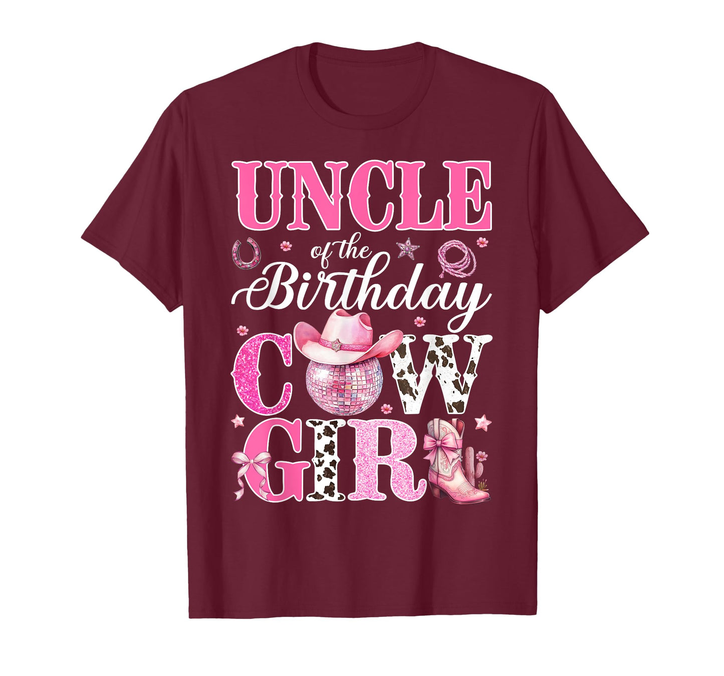 Cute Uncle Of The Birthday CowGirl Rodeo Western Bday Party T-Shirt