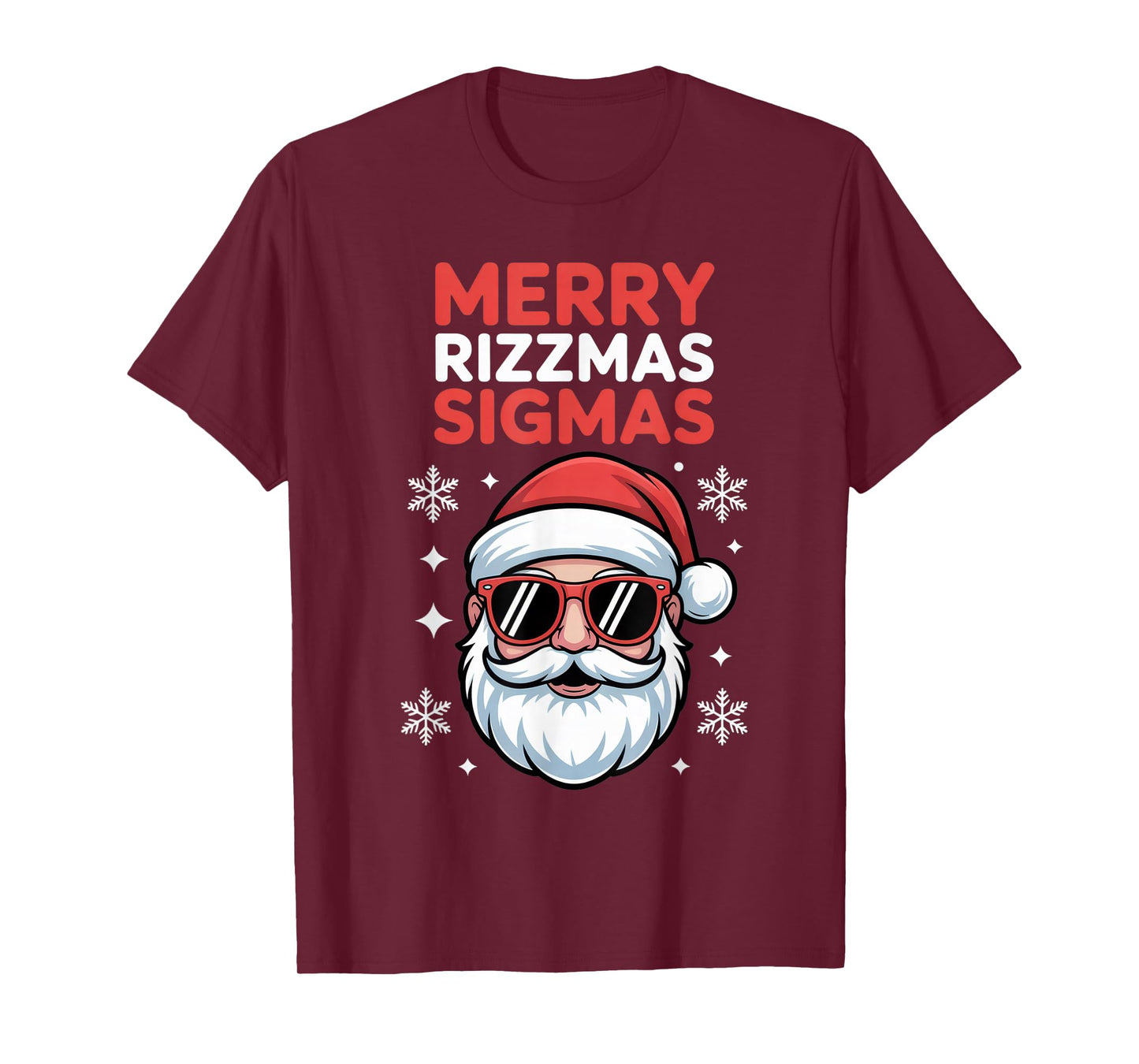 Merry Rizzmas Sigmas Funny Holiday Vibe Santa Christmas T-Shirt