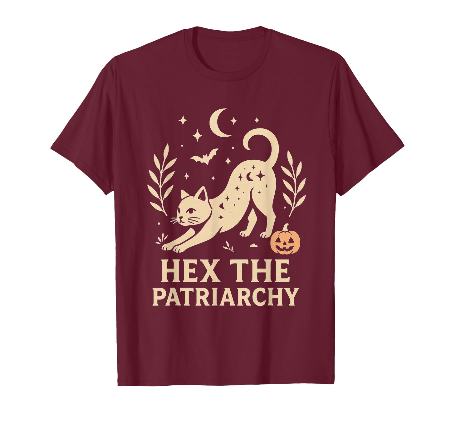 Witch Hex The Patriarchy Halloween Cat Lovers Feminist T-Shirt