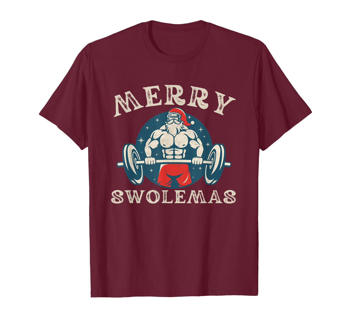 Merry Swolemas Funny bodybuilding Santa Christmas workout T-Shirt