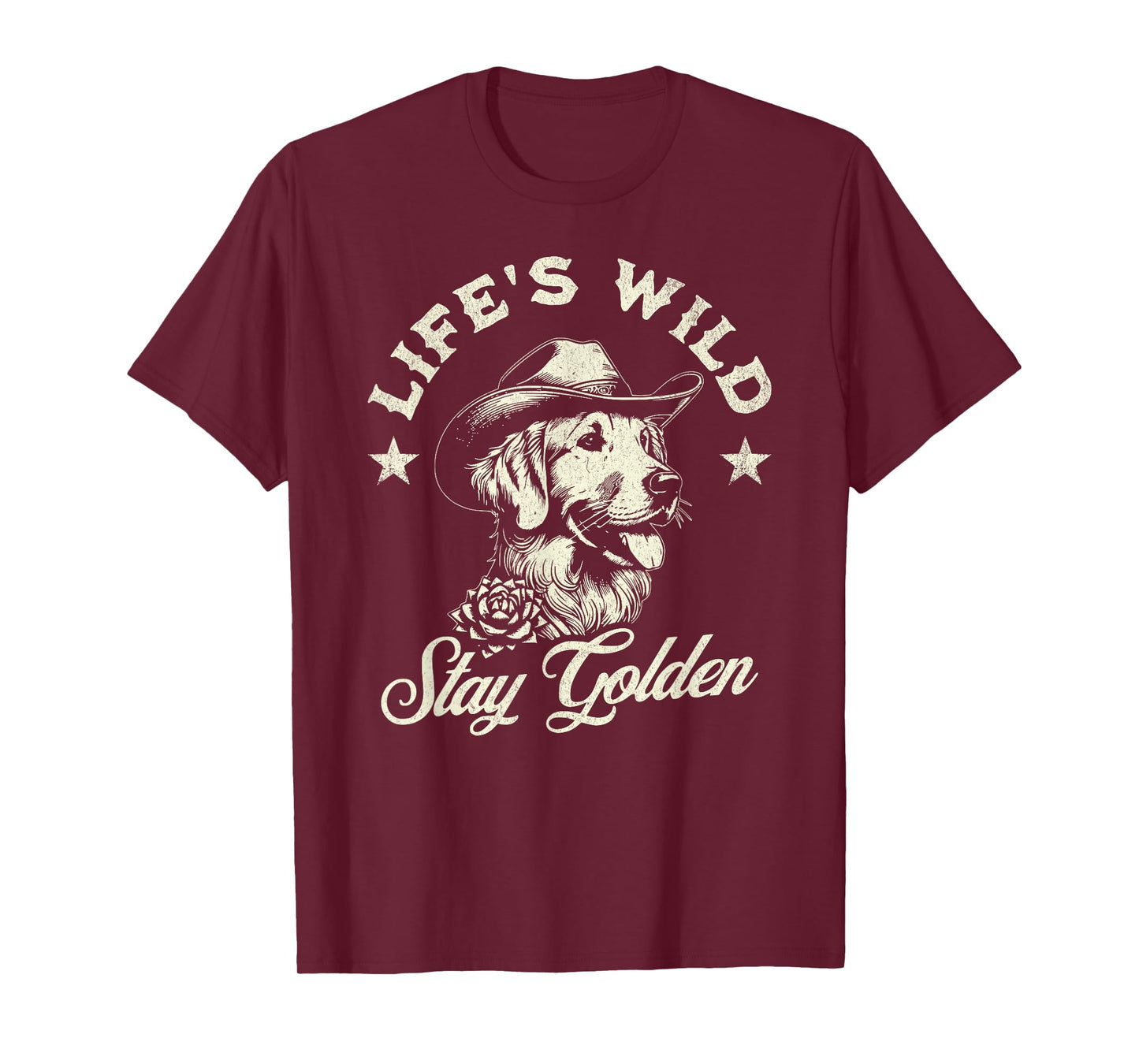 Golden Retriever Tee for Men and Women Western Cowboy Dog T-Shirt