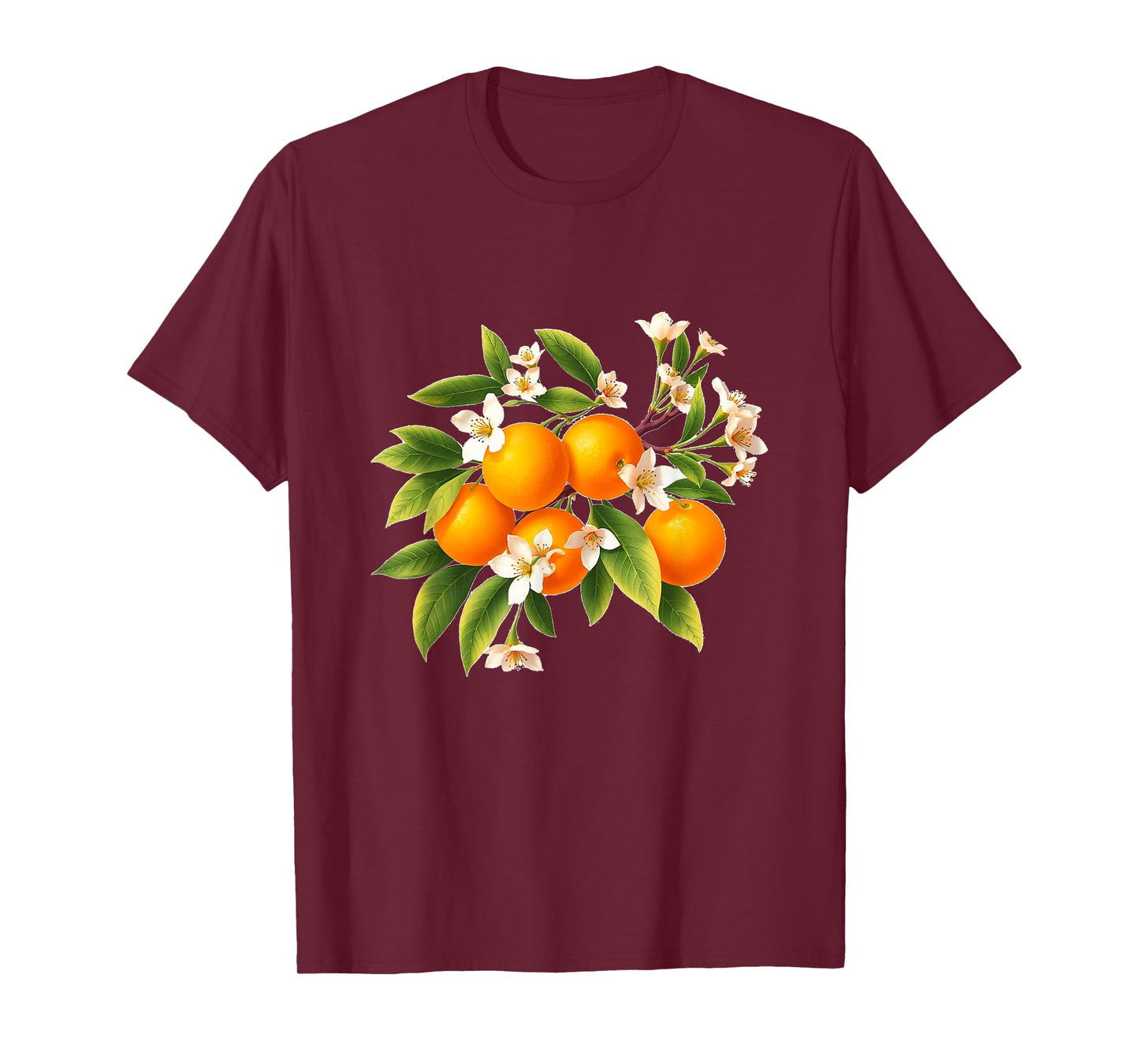 Elegant Orange Blossom Branch - Botanical Fruit Illustration T-Shirt