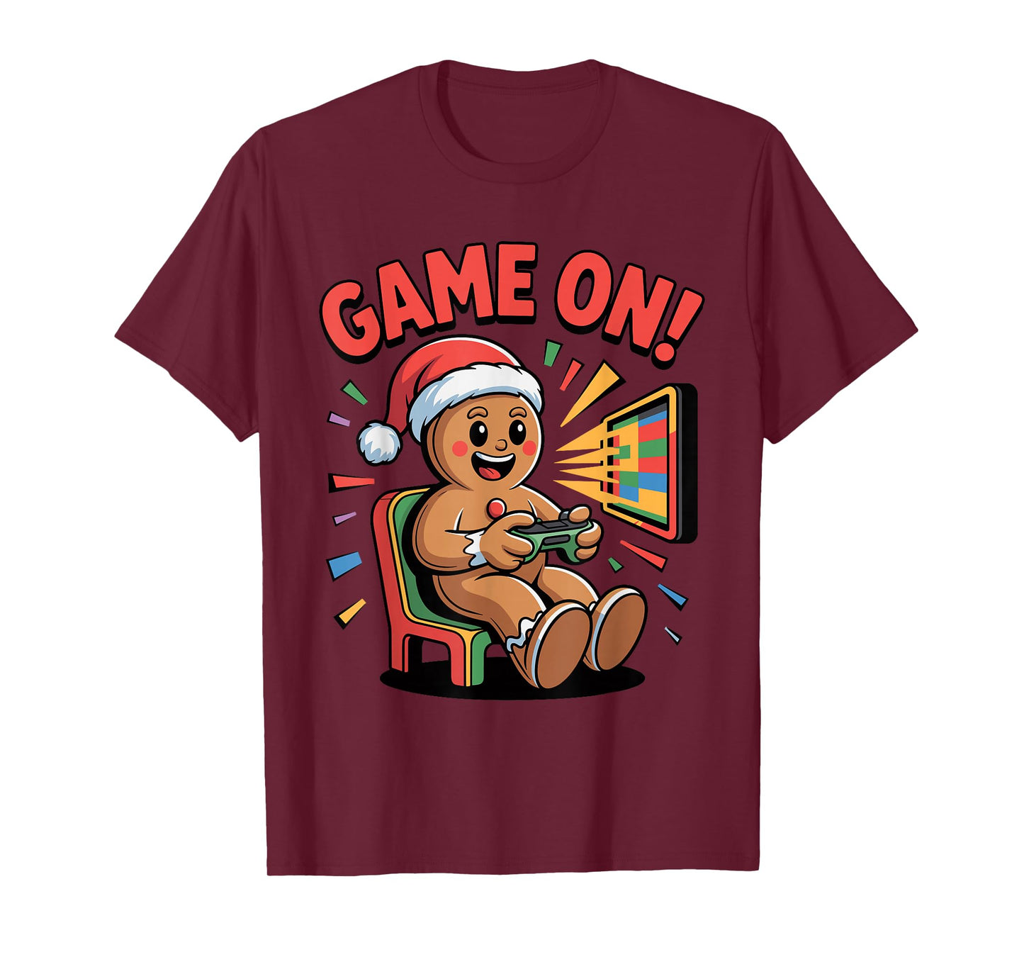 Funny Gingerbread Gamer Christmas Holiday Video Game T-Shirt