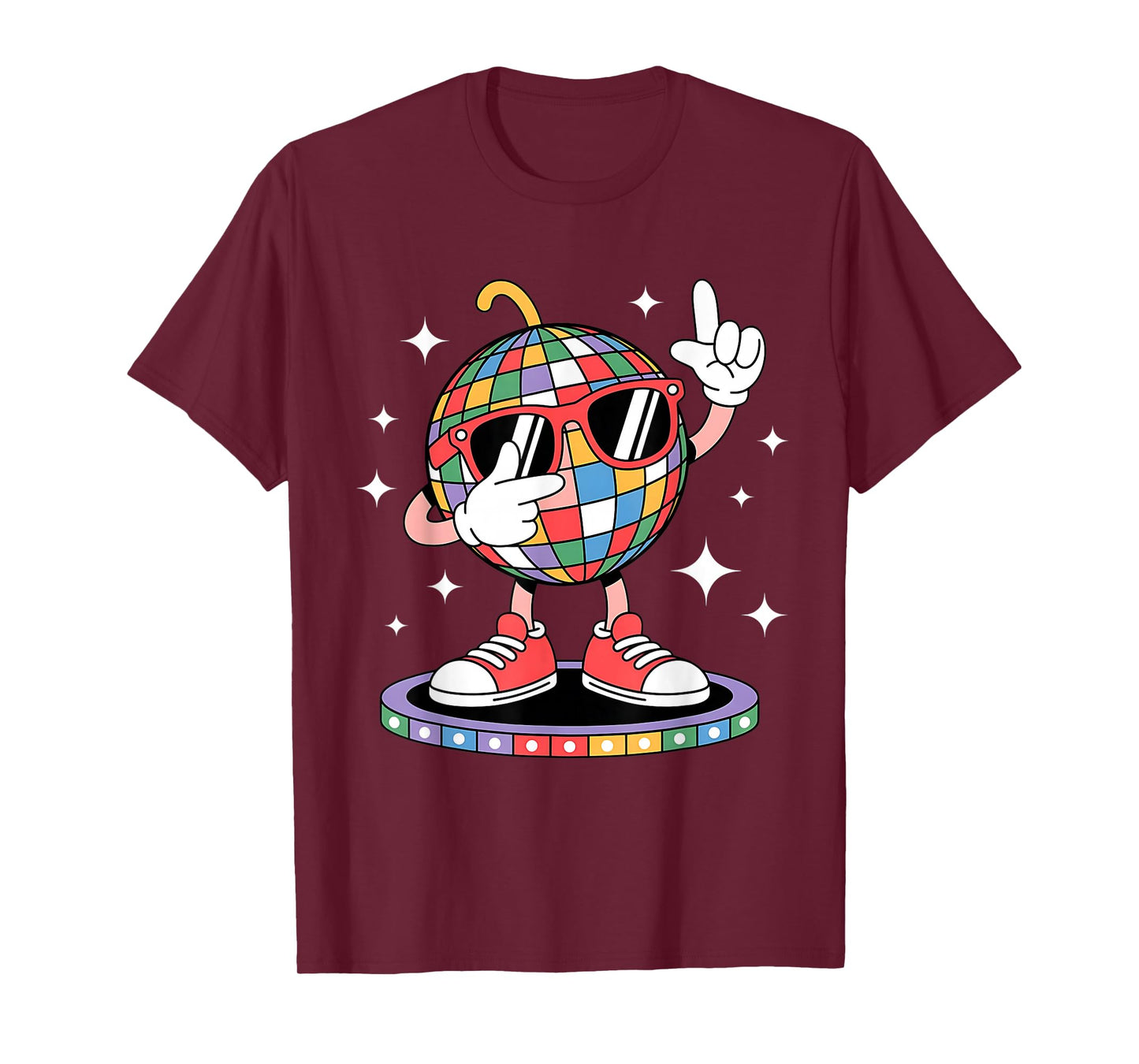 Fun Disco Ball Dabbing Sunglasses 70s Nightclub Dance Party T-Shirt