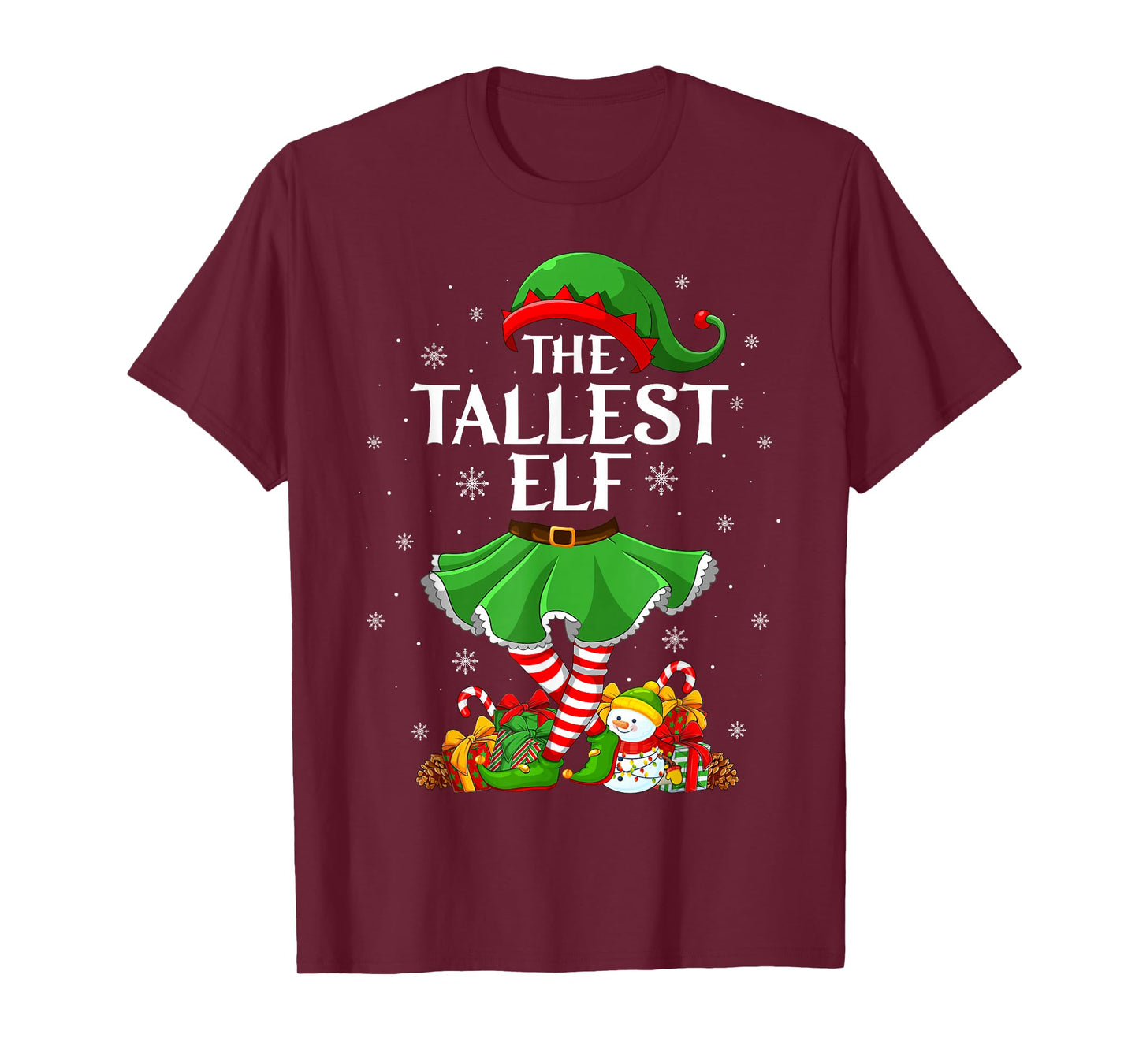 Tallest Elf Christmas Family Elf Squad Xmas Girls Women T-Shirt