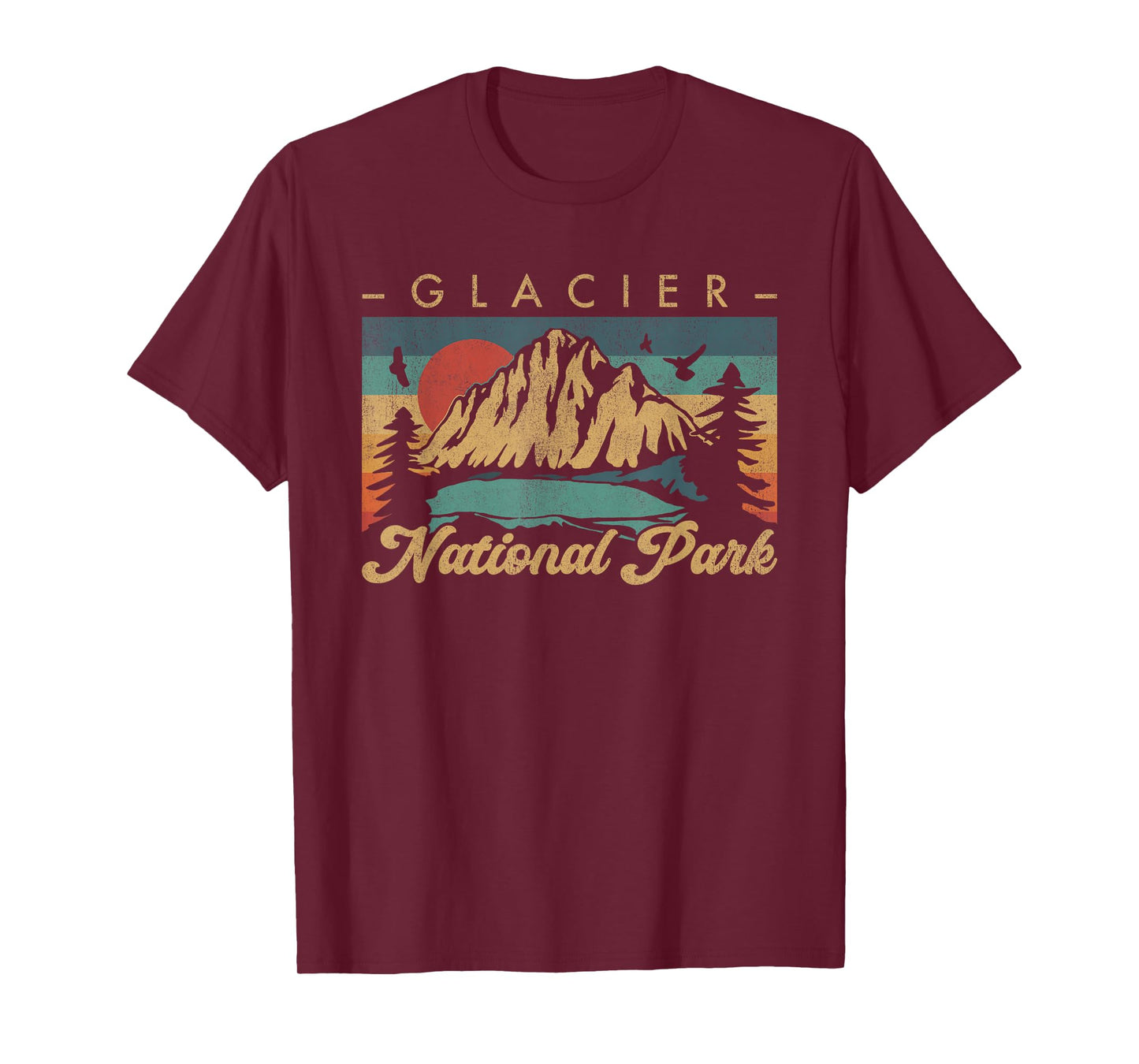 Retro Vintage Graphic Glacier National Park T-Shirt