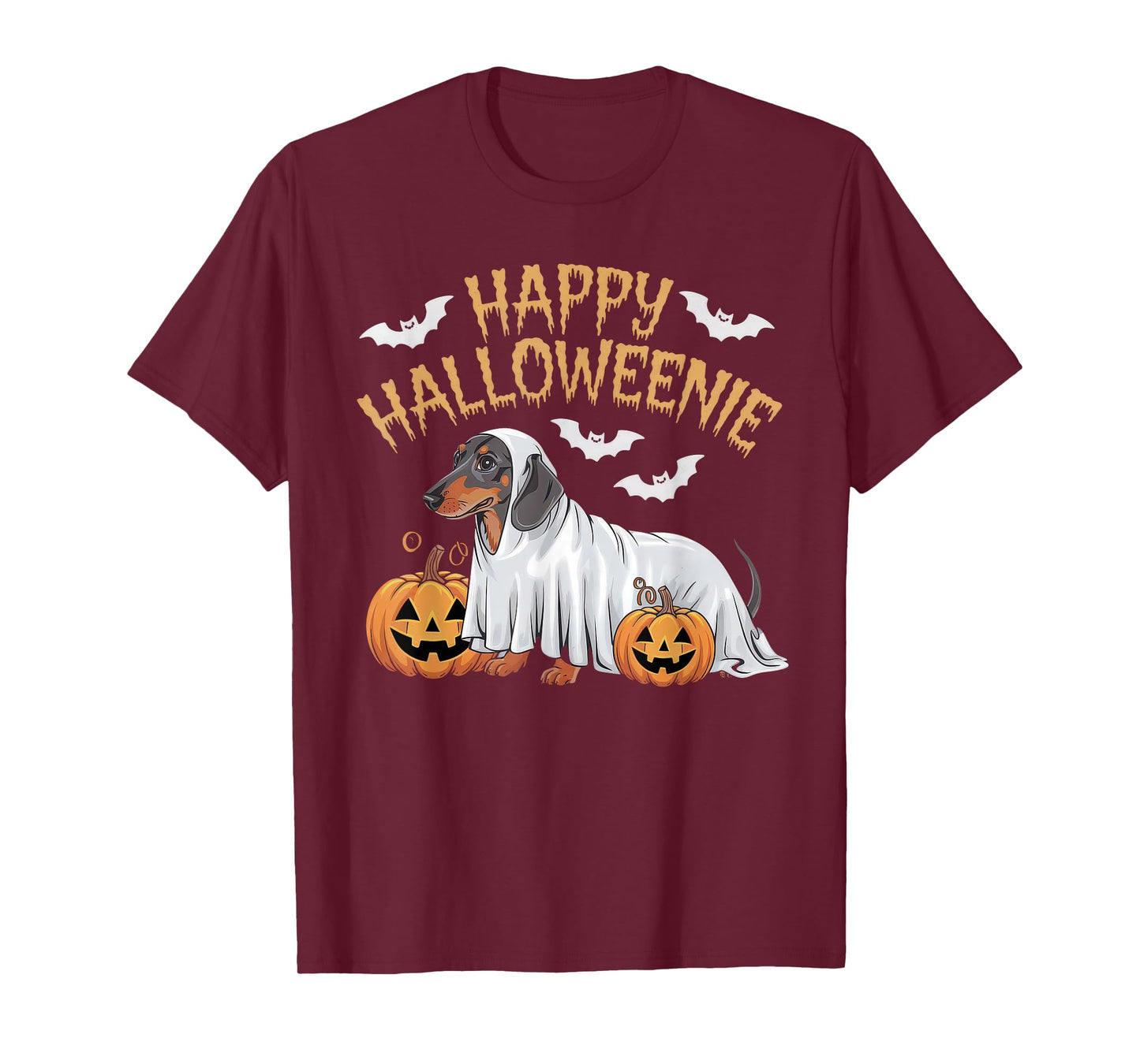 Happy Halloweenie Tshirt Women Men Wiener Monster Party T-Shirt