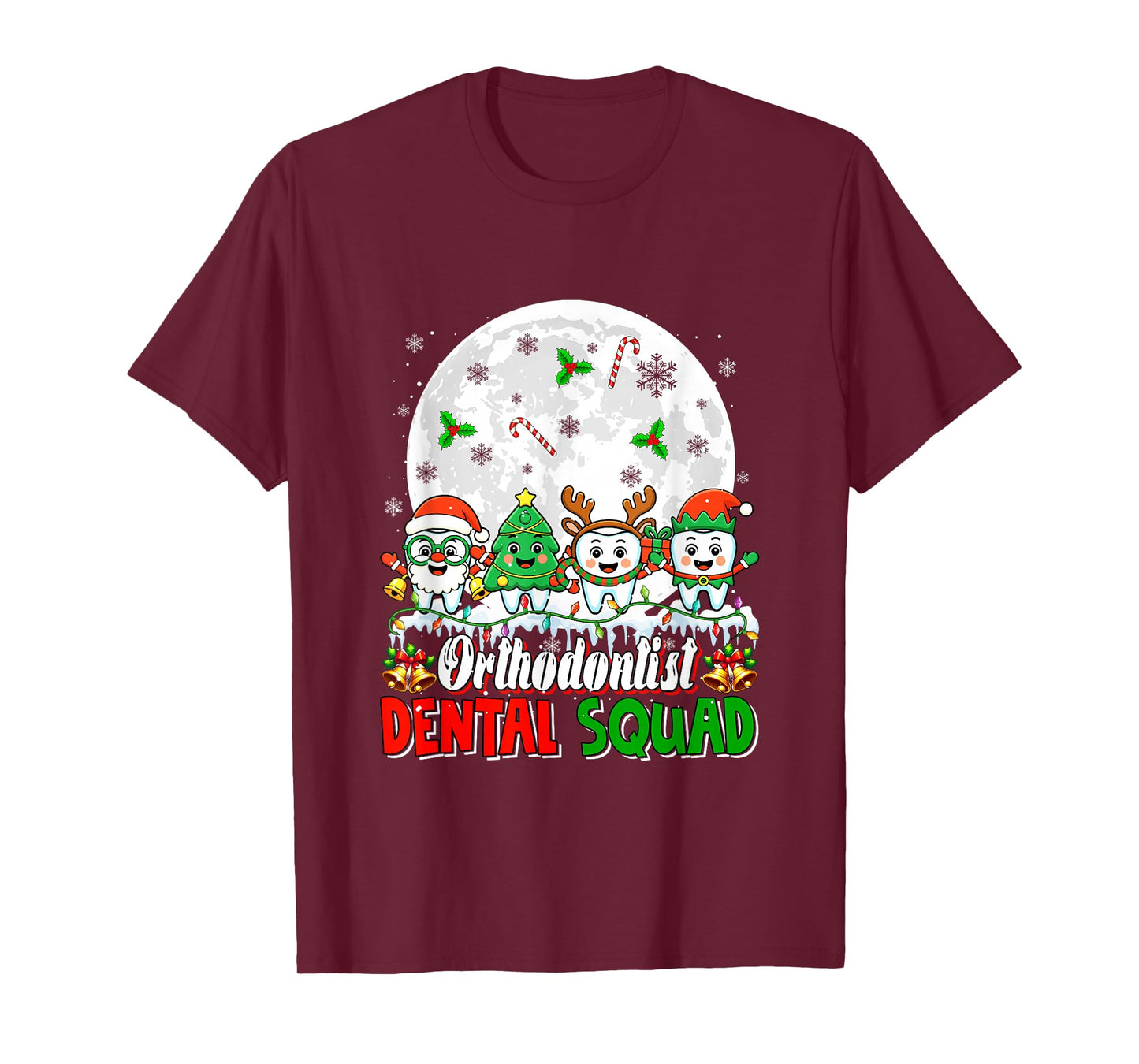 Orthodontist Dental Squad Santa Xmas Tree Teeth Dentist T-Shirt
