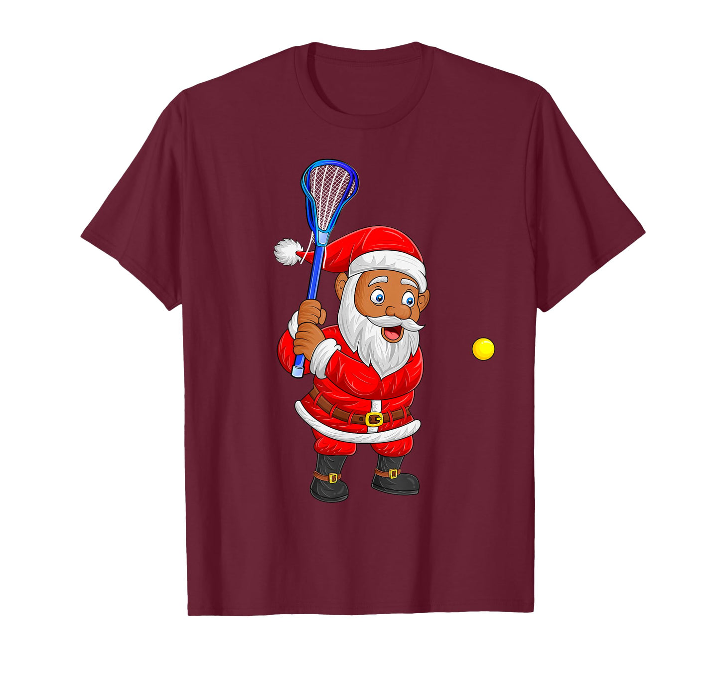 Lacrosse Player Santa Christmas Pajama Funny Xmas Boys Girls T-Shirt