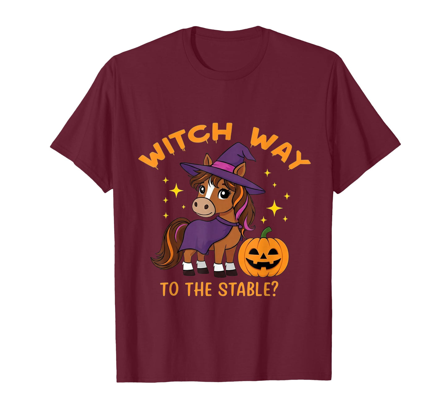 Witch Way to The Stable Horse Halloween Costume Funny Pony T-Shirt