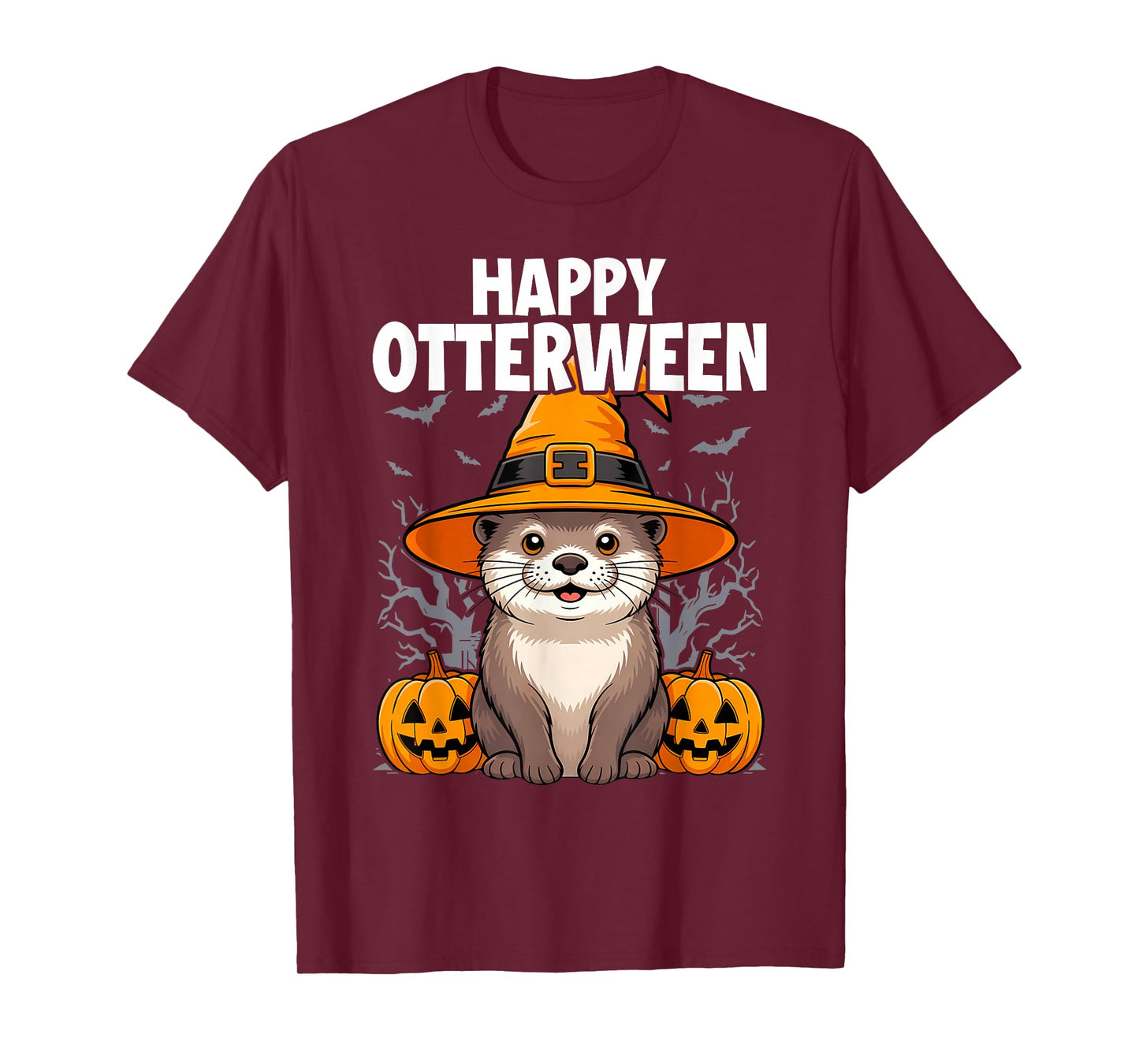 Happy Otterween Witch Sea Otter Pumpkin Halloween Costume T-Shirt
