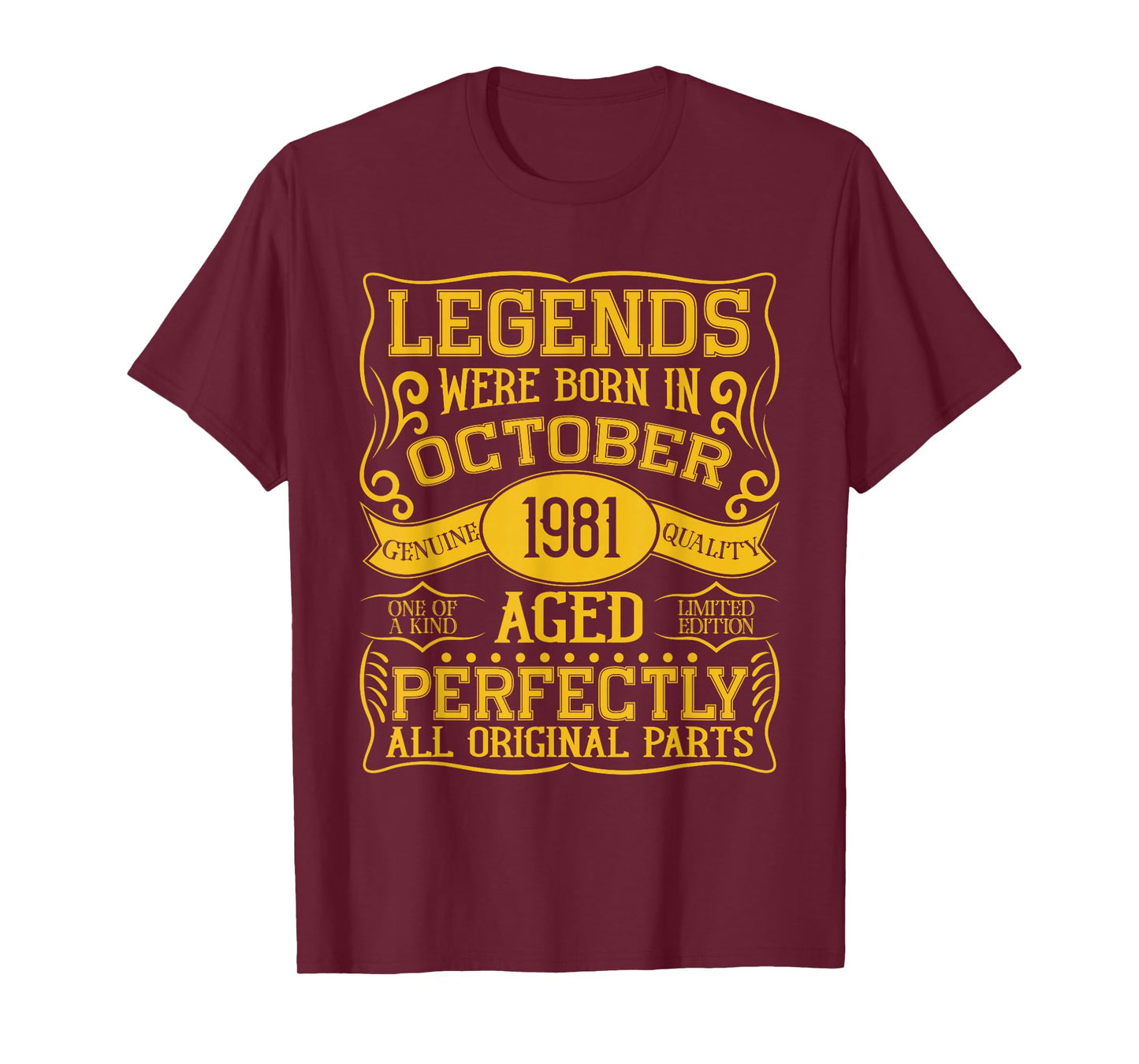 44th Birthday Legends were Born in October 1981 T-Shirt