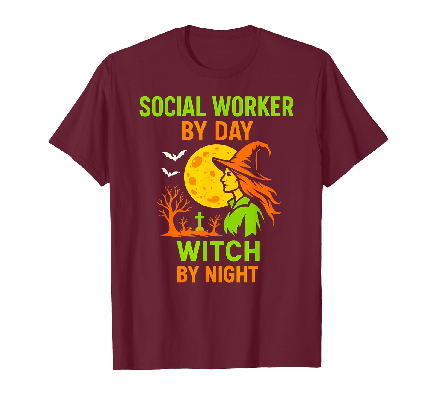 Social Worker Halloween Witch by Night Cool Womans Costume T-Shirt