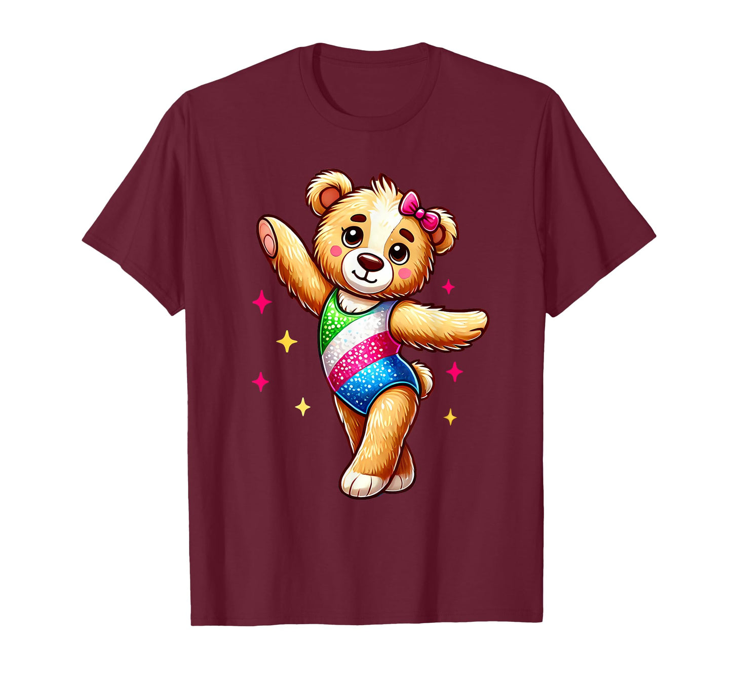Teddy Bear Gymnastics Cute Tiny Gymnast Bear Cute Gym Moves T-Shirt