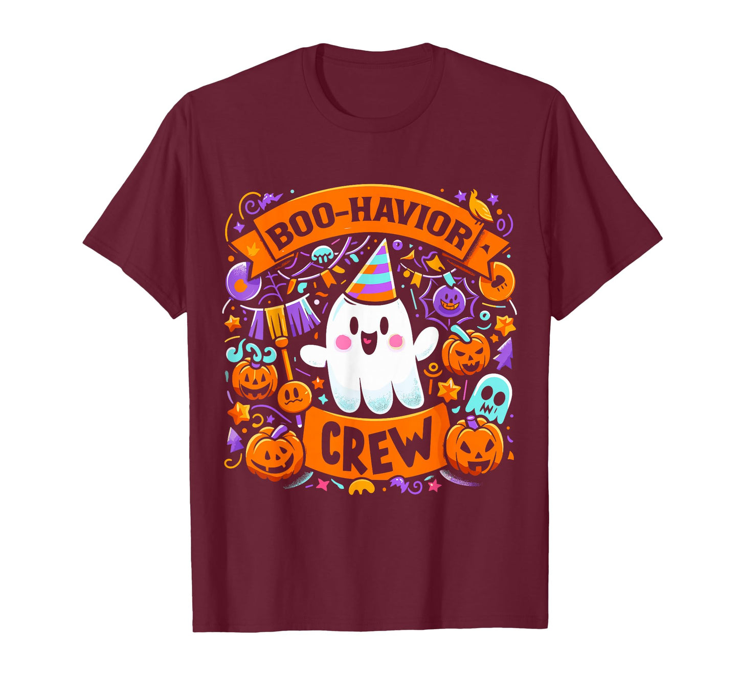 Behavior Analyst Halloween ABA Cute Ghost Boo-Havior Crew T-Shirt