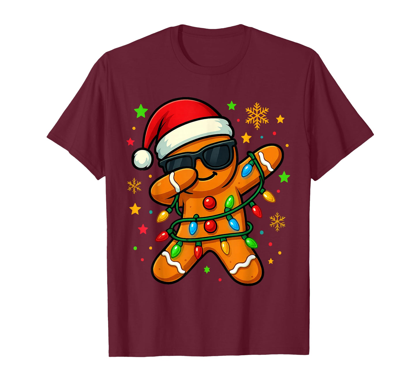 Dabbing Gingerbread Man Christmas Boys Girls Kids Funny Xmas T-Shirt