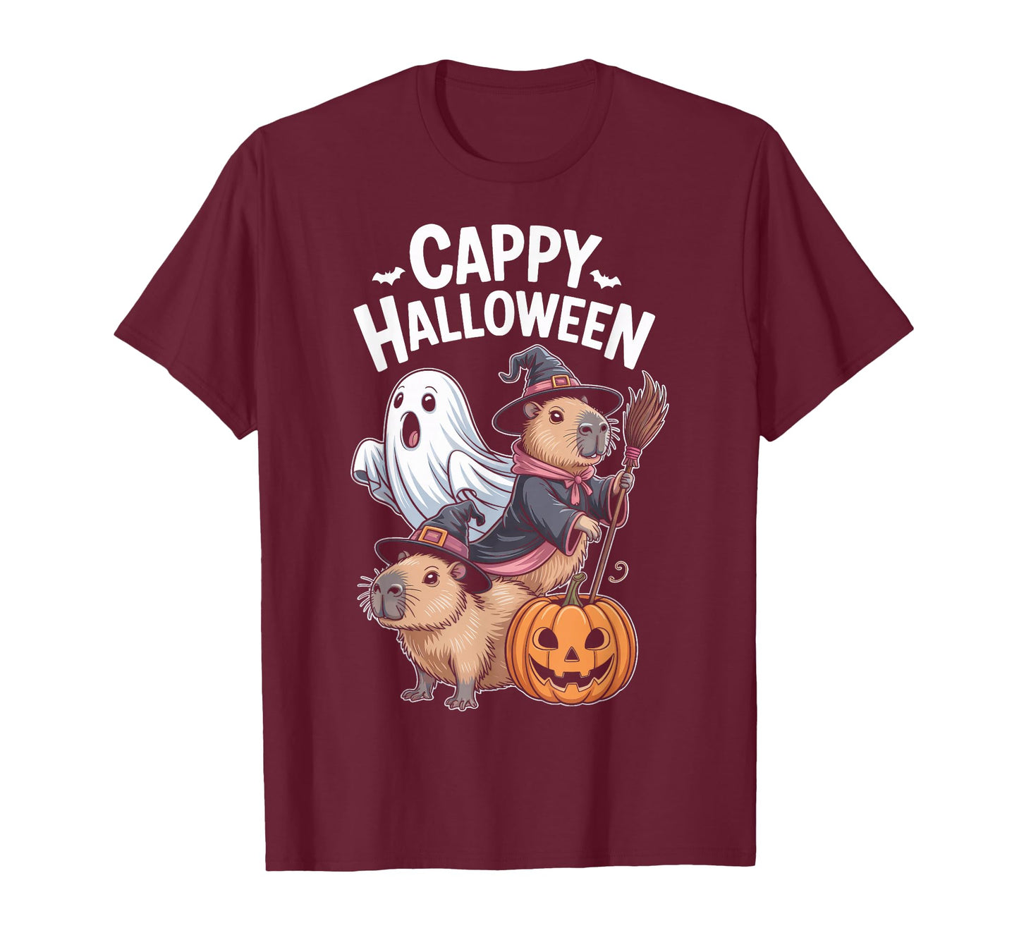 Capybara Cappy Halloween Pumpkin Witch Costume Party Lovers T-Shirt