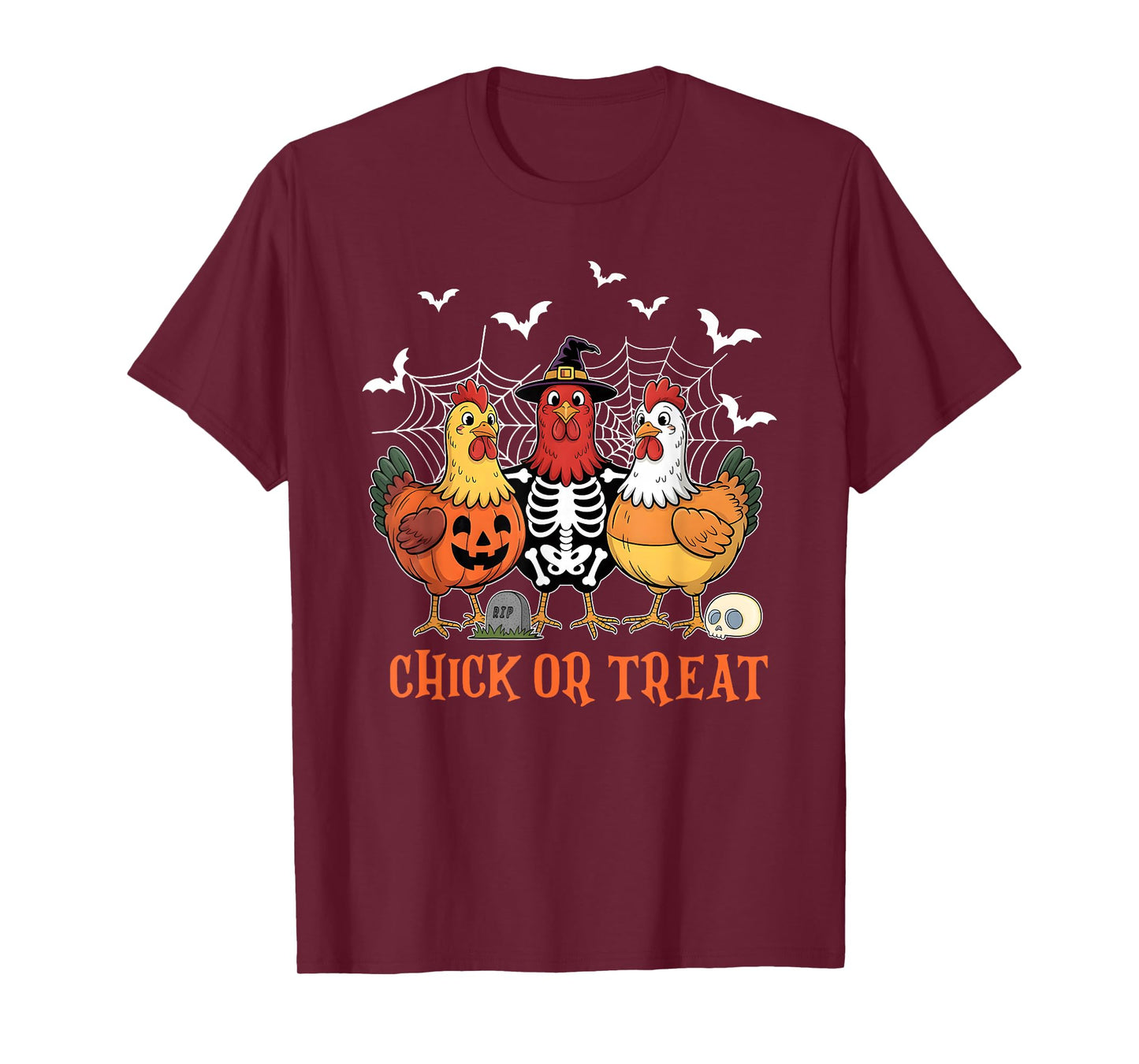 Chick Or Treat Funny Halloween Witch Spooky Cute Chicken T-Shirt