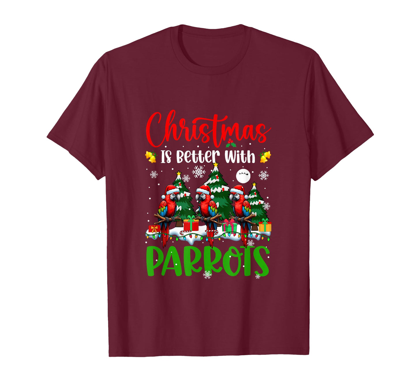 Xmas is Better Funny Joke Parrots Lover Christmas Tree T-Shirt