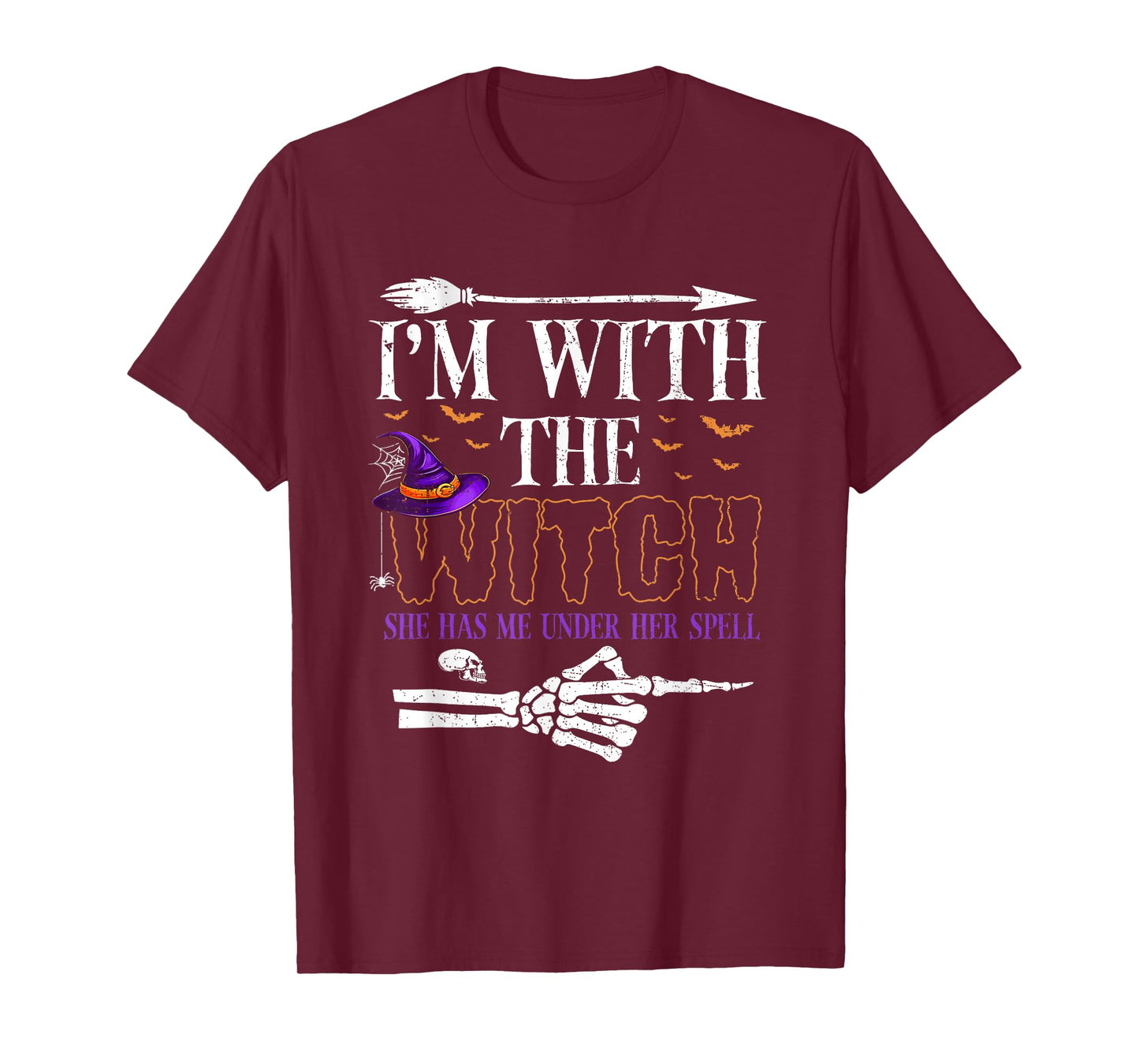 I'm with The Witch Funny Halloween Couple Costume Party T-Shirt
