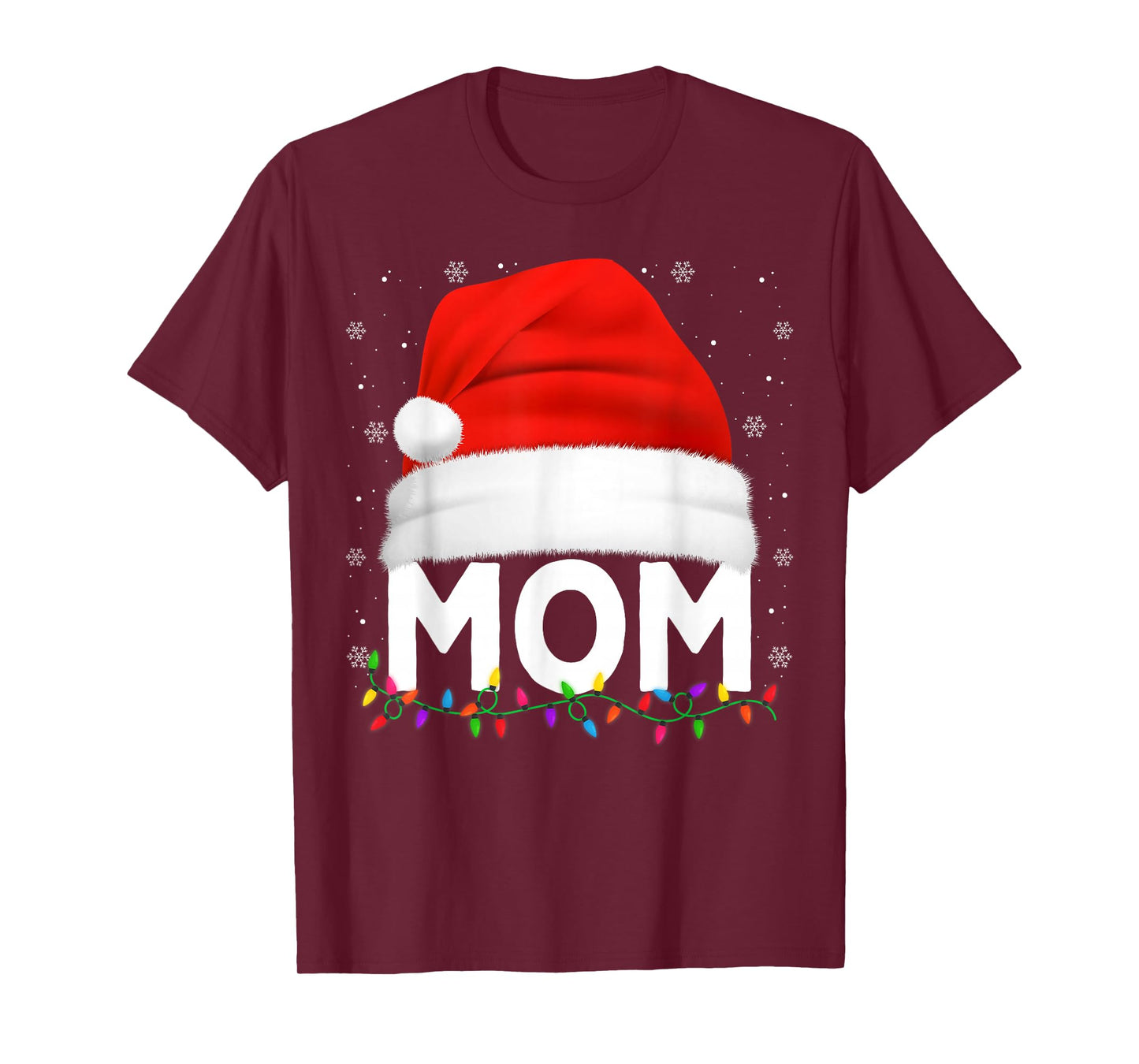 Mom Santa Christmas Pajamas Matching Family Mama Xmas T-Shirt