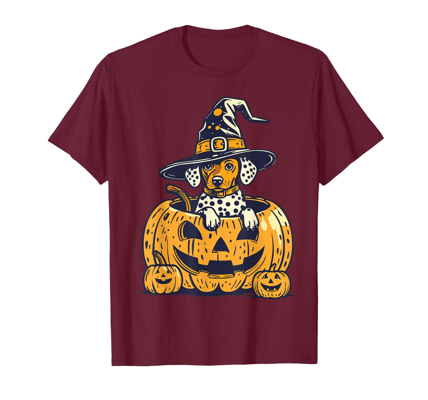 Halloween Shorthaired Pointer Dog in Pumpkins Spooky Vibes T-Shirt