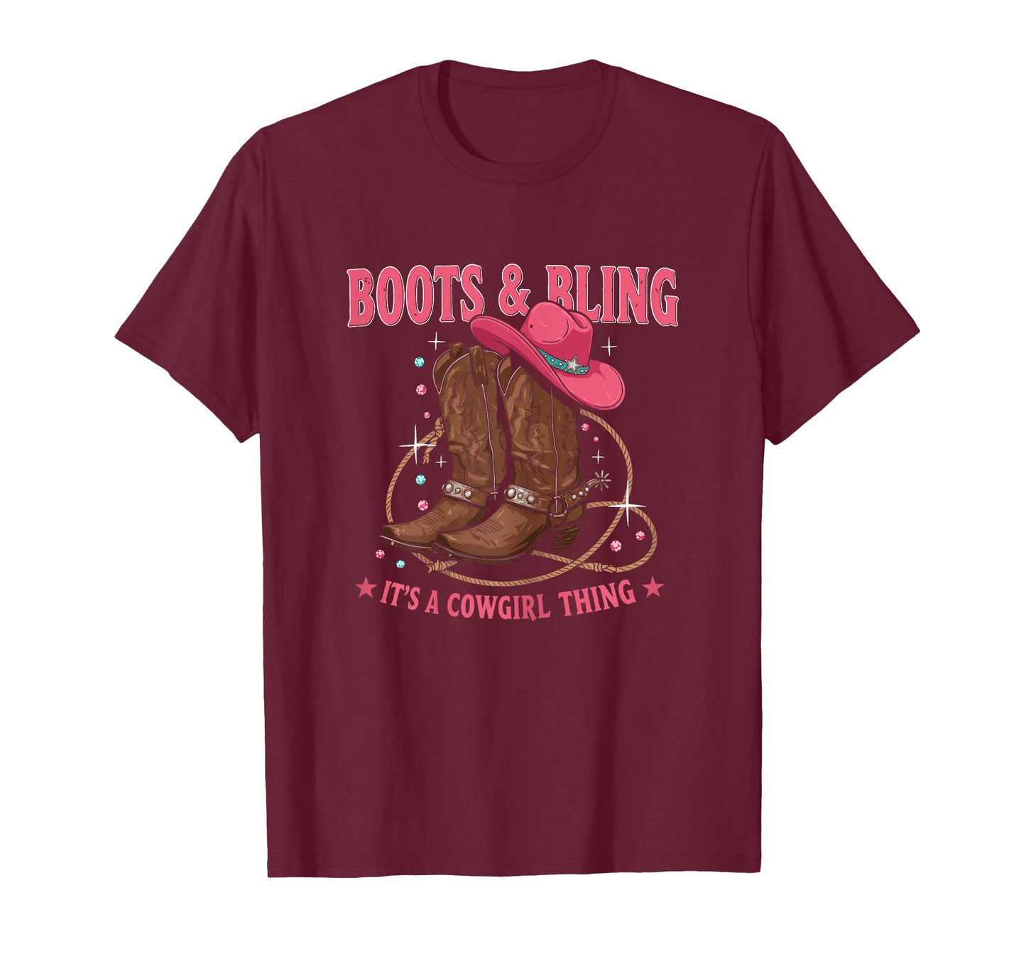 Howdy Country Rodeo Girl Western Boots & Bling its a Cowgirl T-Shirt
