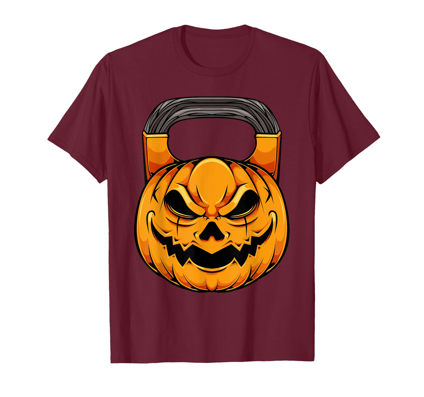 Pumpkin Dumbbell Lazy Halloween Costume Workout Gym Lover T-Shirt