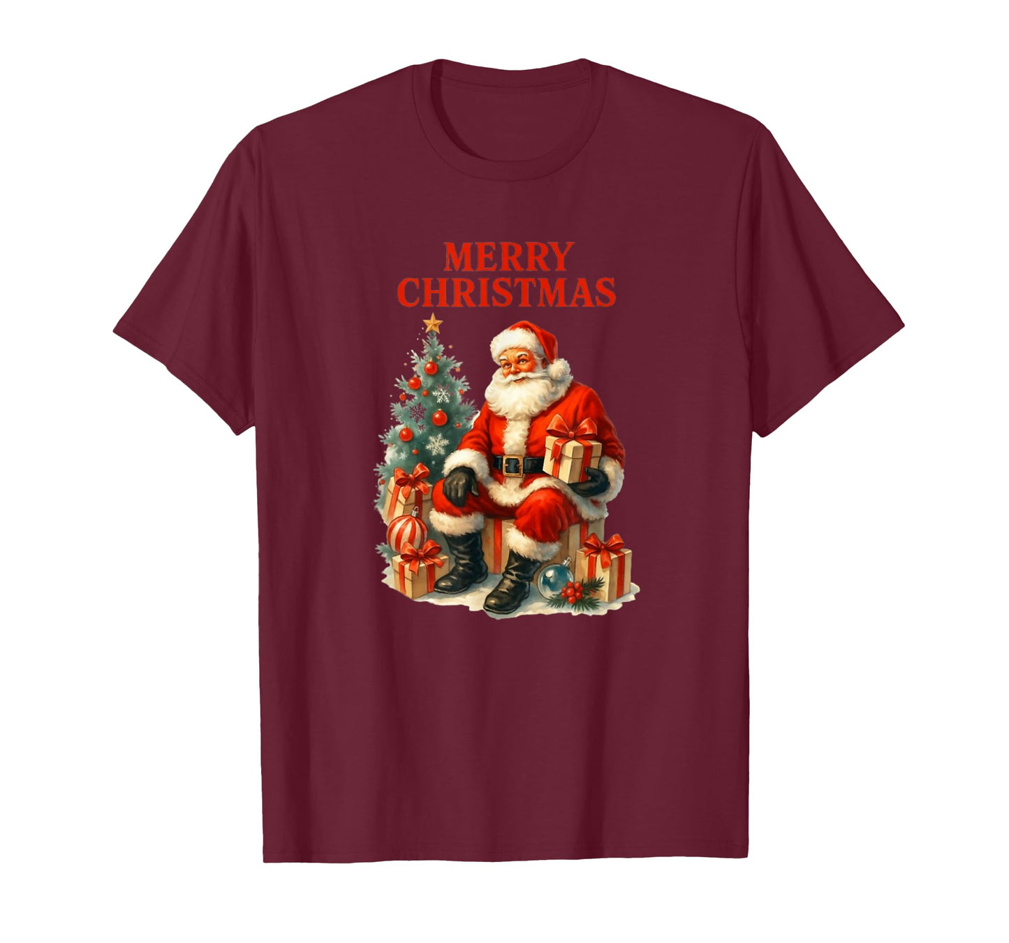 50's Style Santa Christmas Design T-Shirt