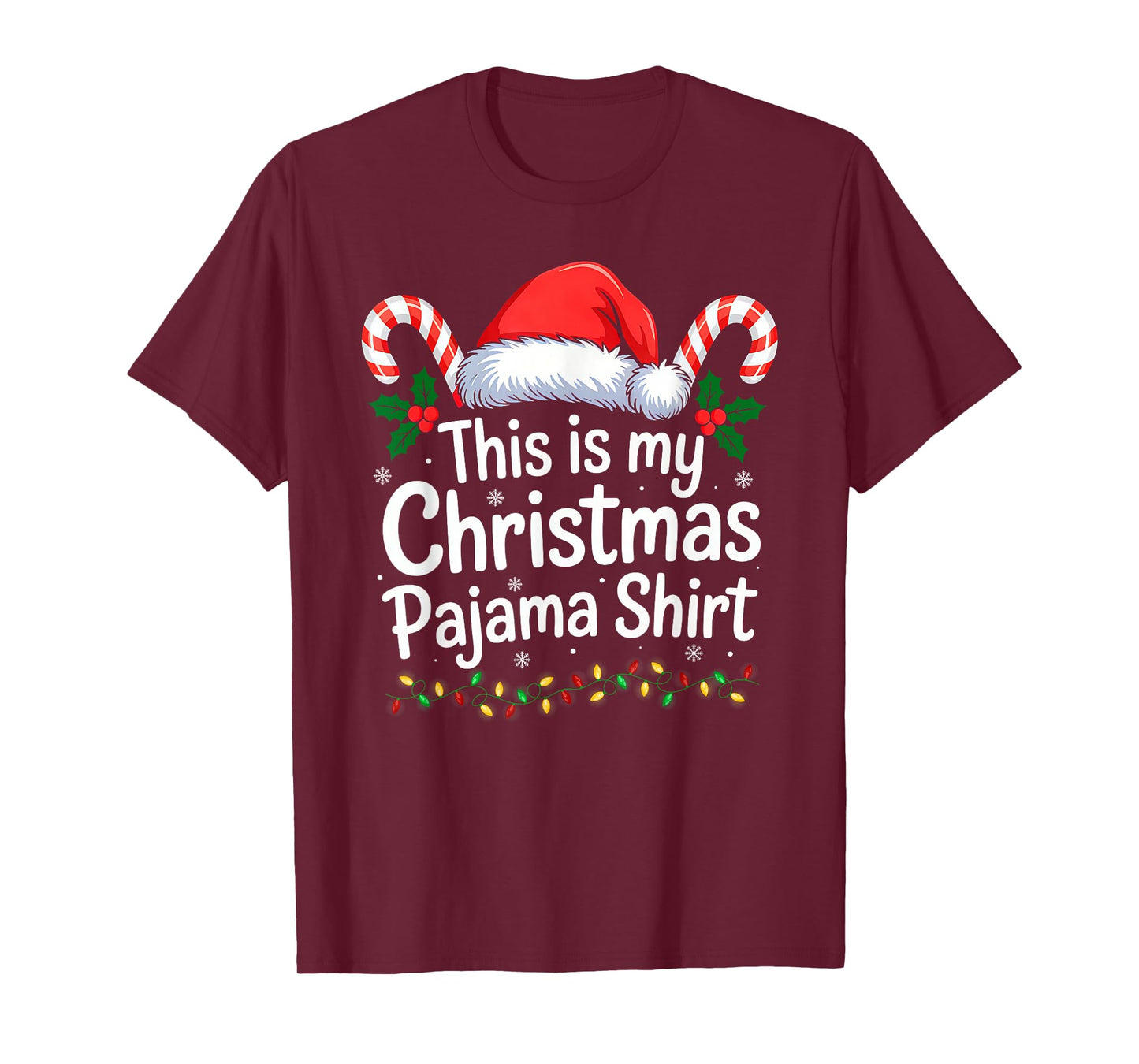 This is My Christmas Pajama Shirt Funny Matching Xmas Lights T-Shirt