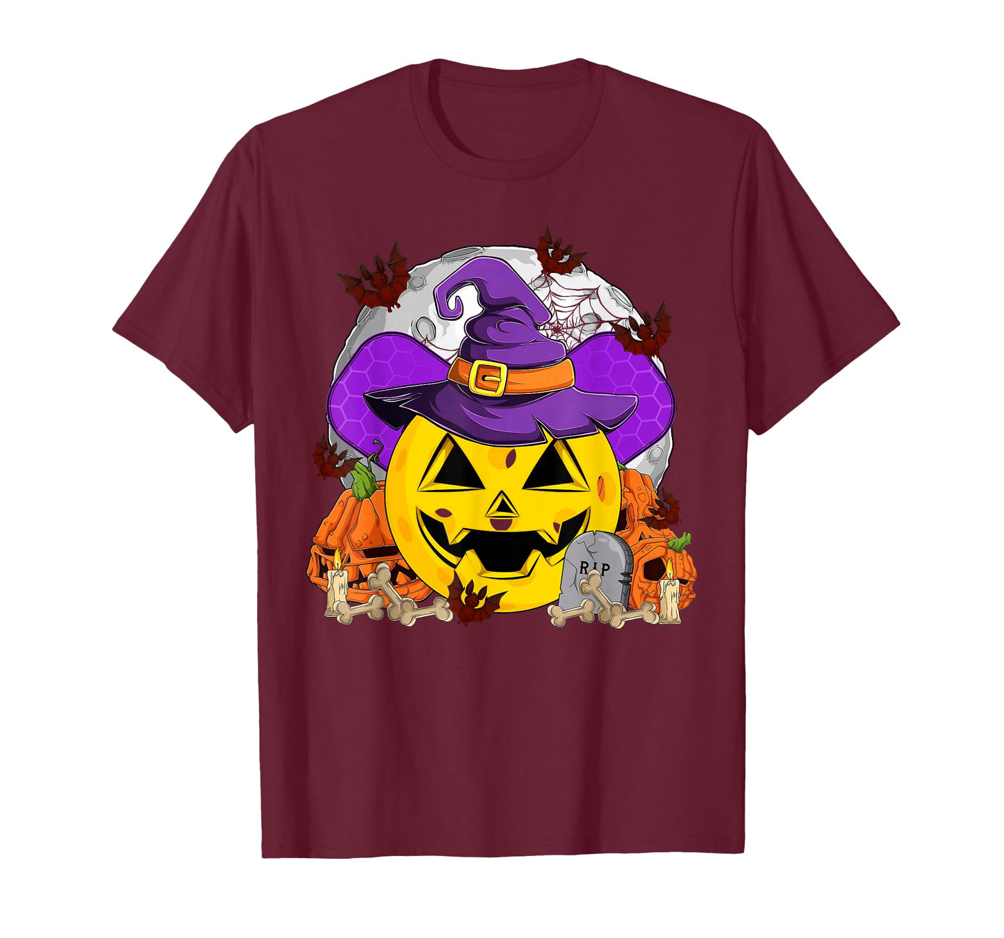 Funny Pickleball Paddle & Witch Hat Halloween Costume Women T-Shirt