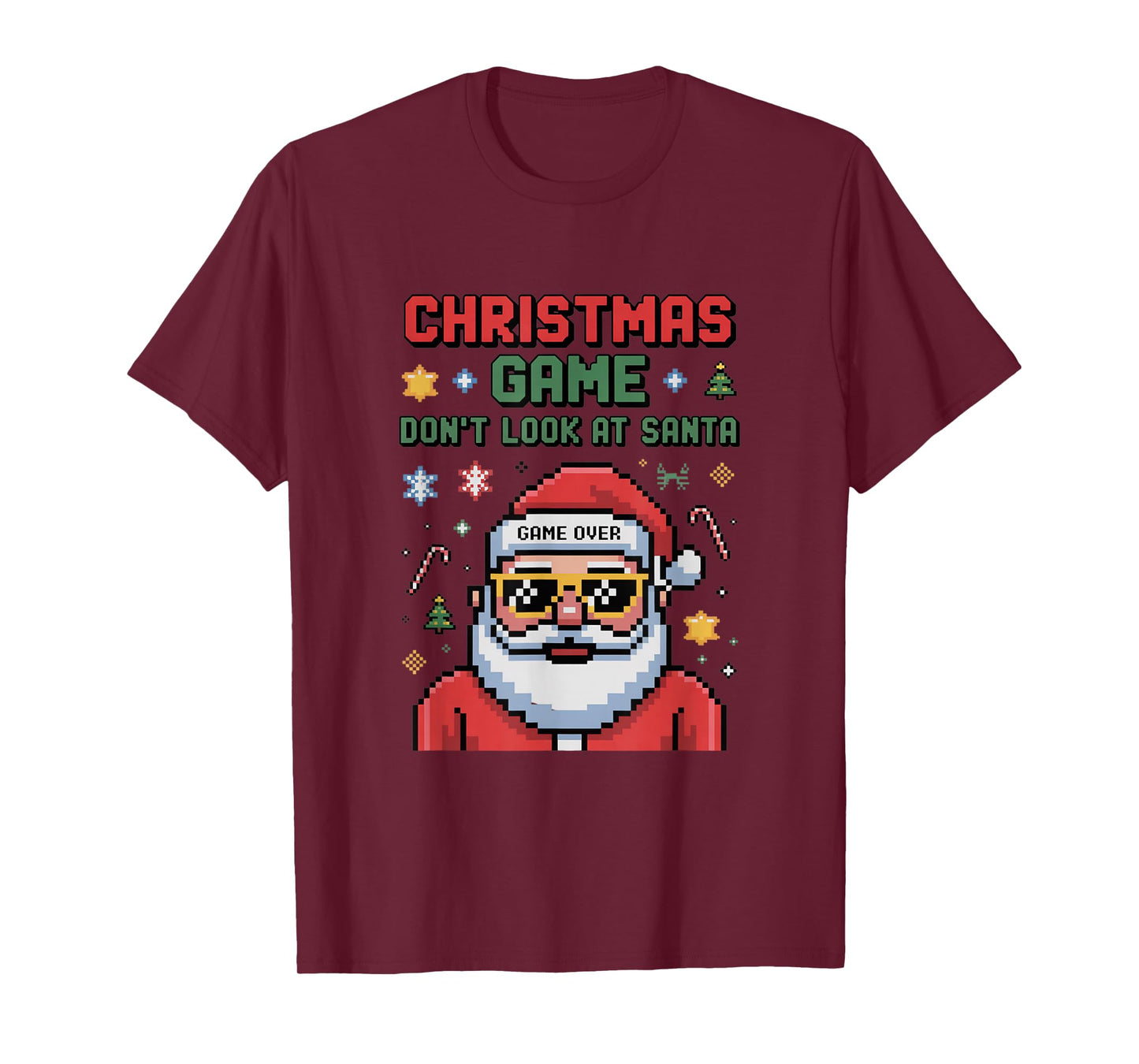 Christmas Game Don't Look at Santa - Hilarious Holiday Meme T-Shirt