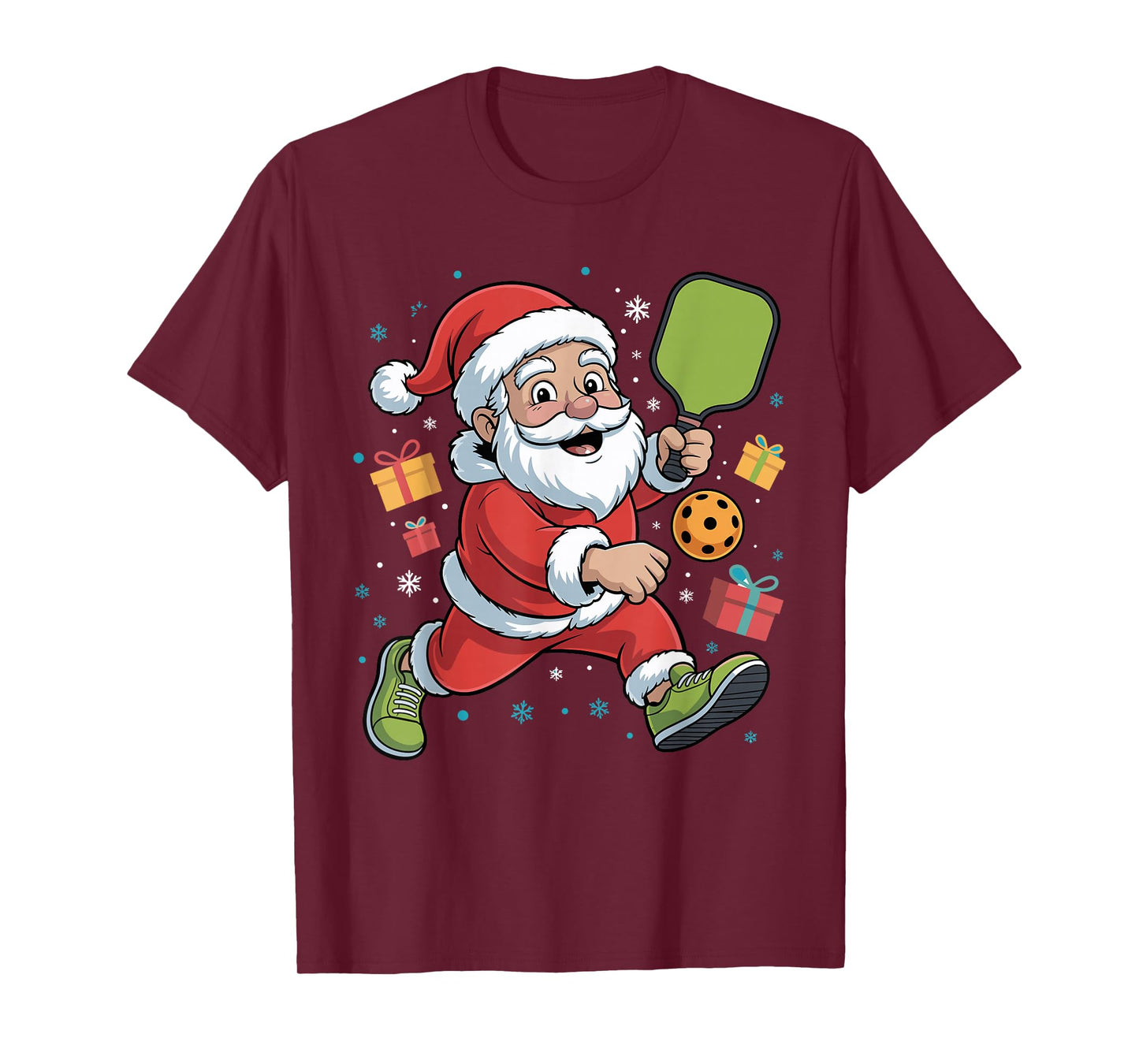 Funny Santa Playing Pickleball Holiday Christmas Xmas Pajama T-Shirt