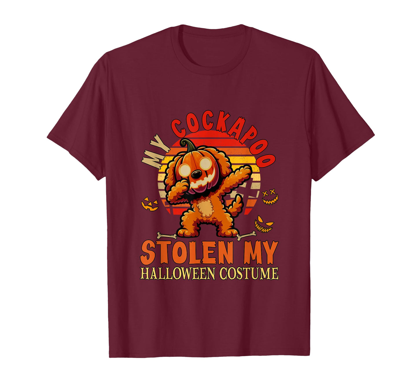 Cockapoo Stolen My Halloween Costume Dog Carved Pumpkin T-Shirt