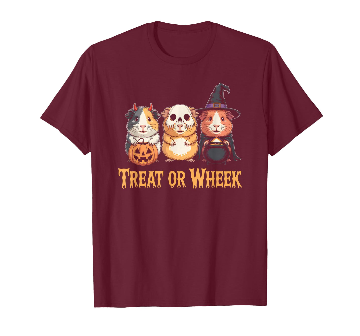 Vintage Halloween Guinea Pigs Trick Or Wheek Spooky T-Shirt