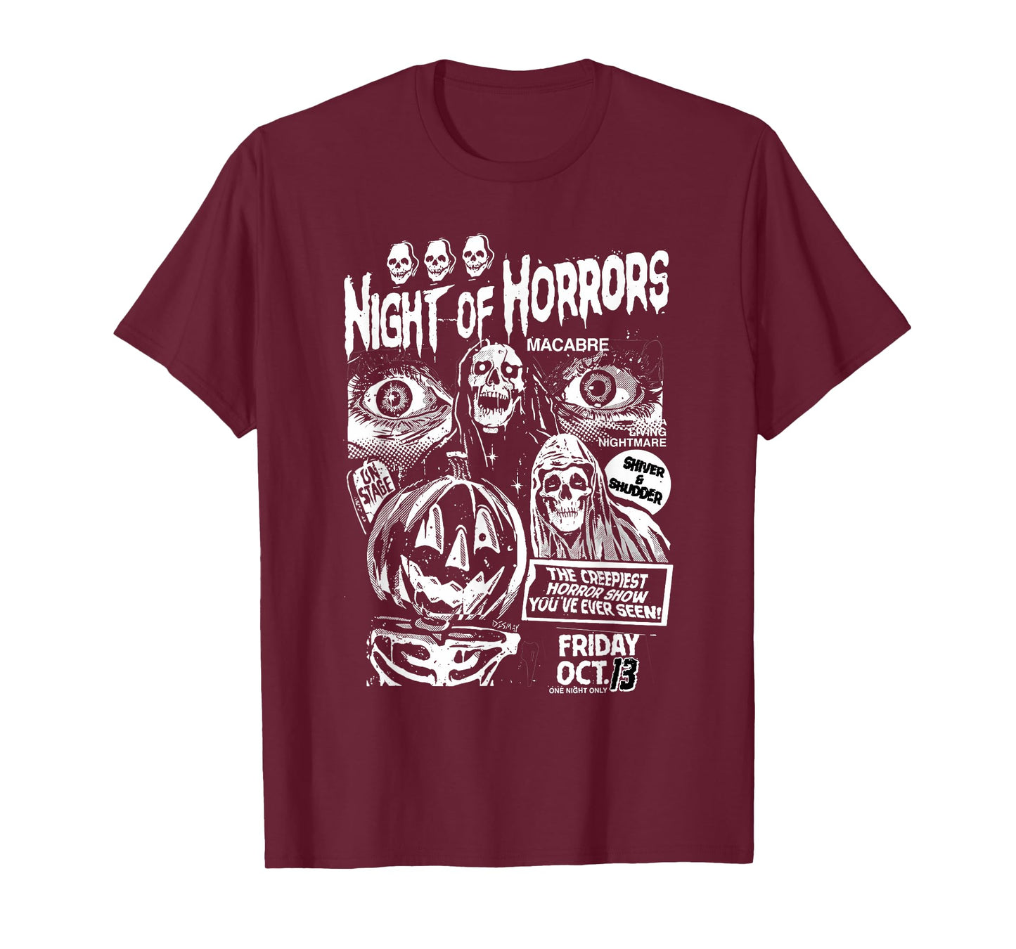 Vintage Punk Scary Night Of Horrors Ghosts Spooky Halloween T-Shirt