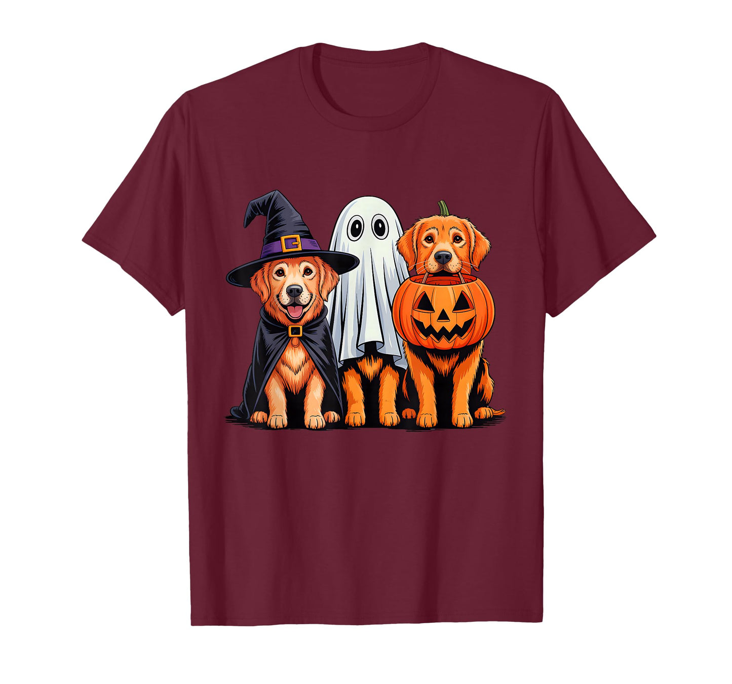 Golden Retriever Halloween Funny Dog Lover Pumpkin Witch T-Shirt