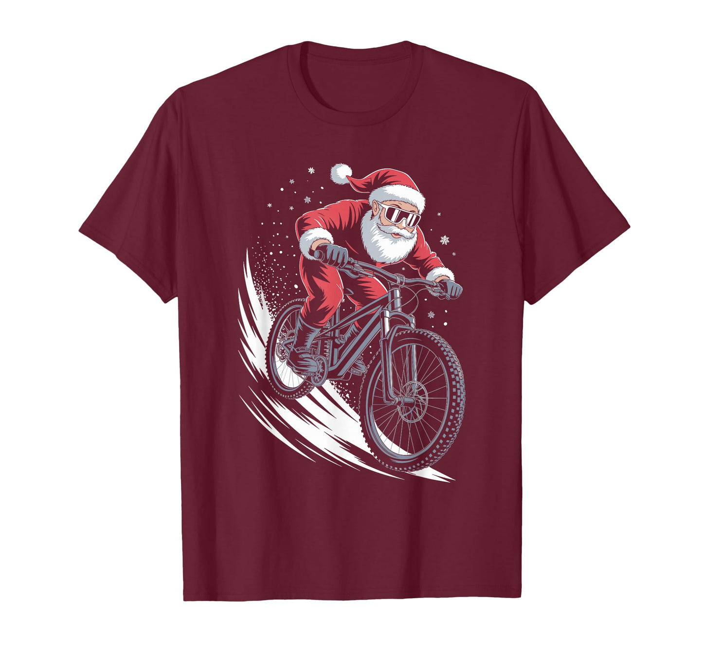Santa Claus Mountain Bike Christmas MTB Xmas T-Shirt