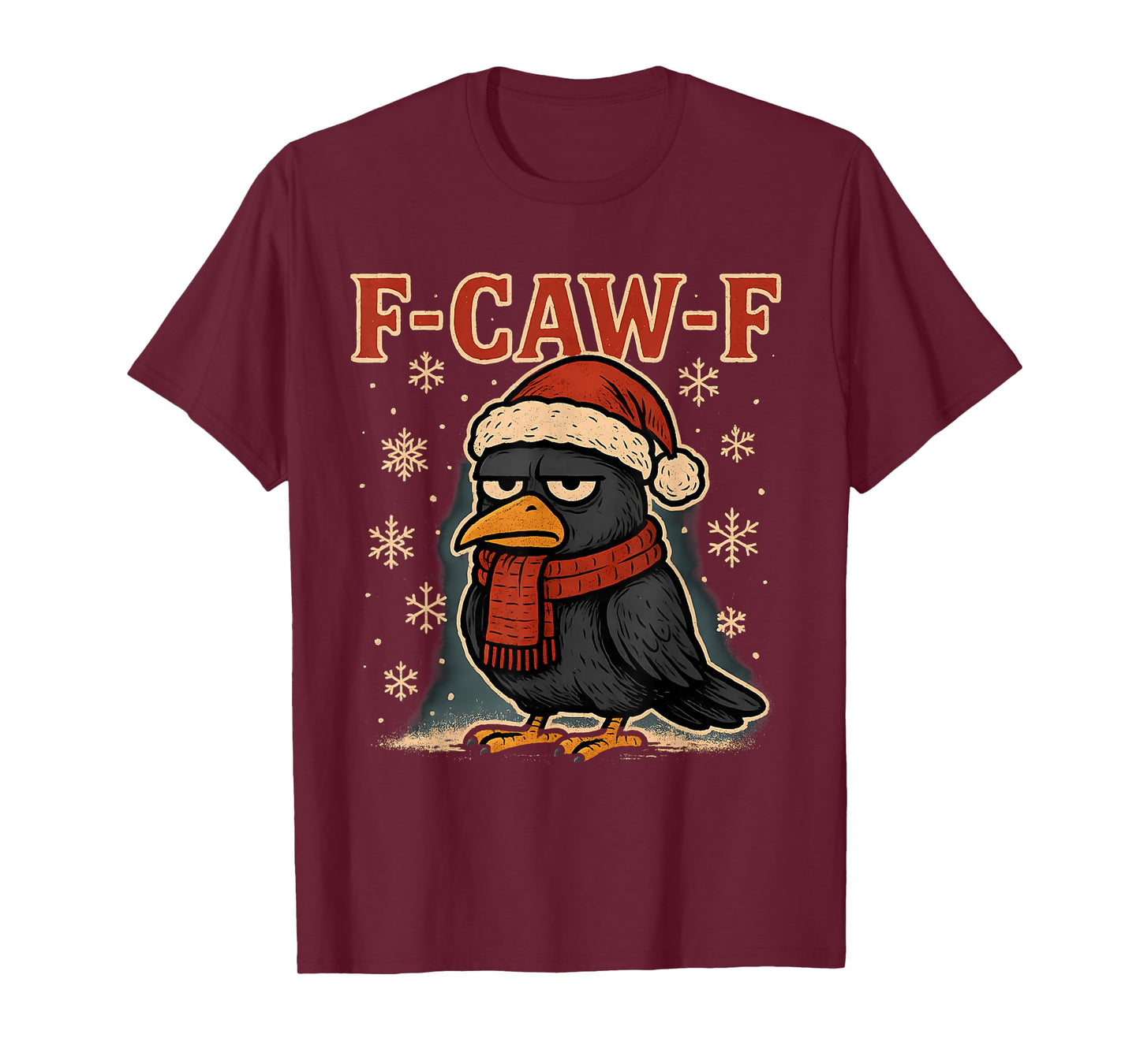 F Caw F Crow Shirt Grumpy Santa Funny Raven Christmas Women T-Shirt